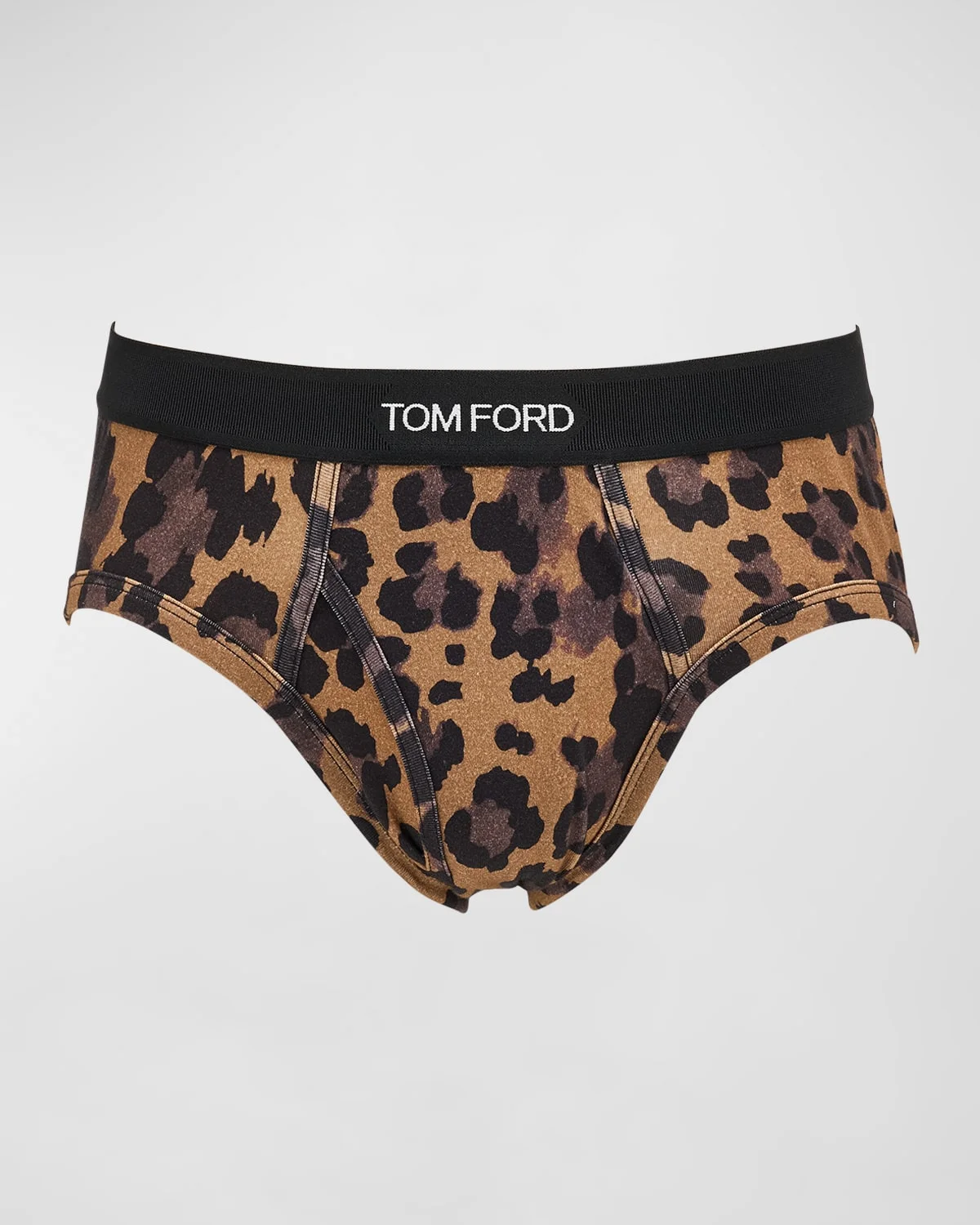 Men's Leopard-Print Cotton Jersey Briefs - 1