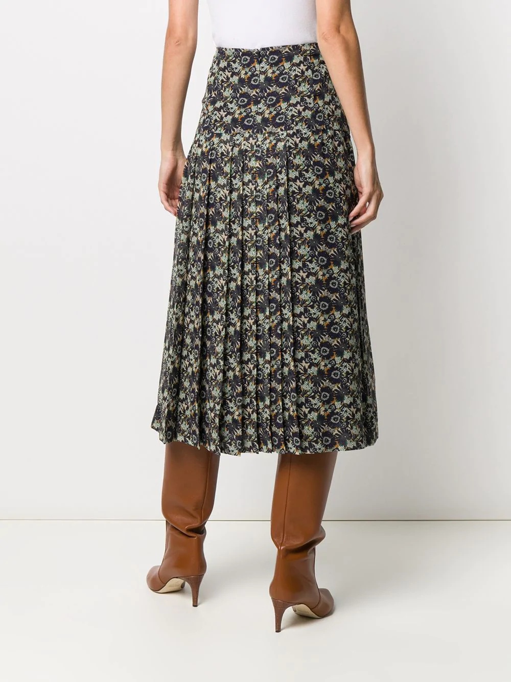 floral-print pleated skirt - 4