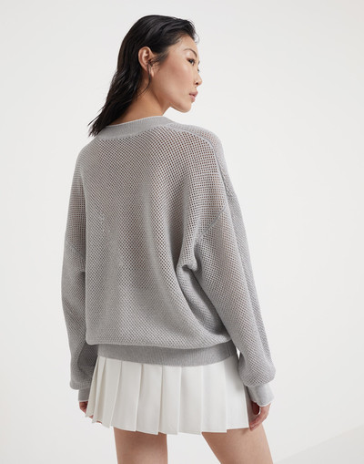 Brunello Cucinelli Cotton sparkling net sweater outlook