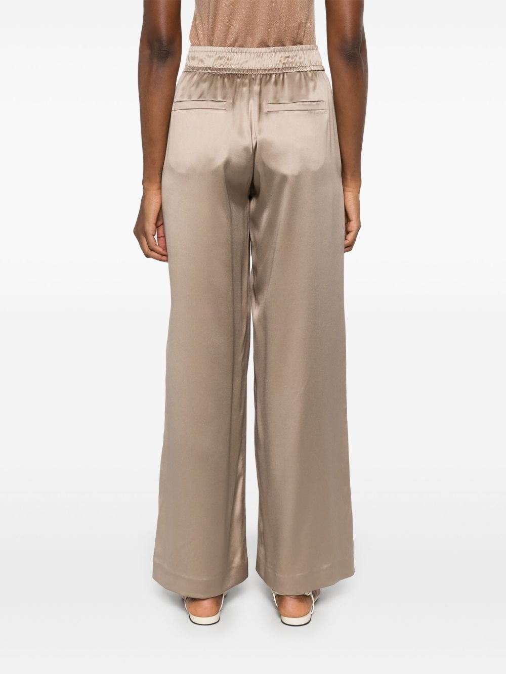 satin-finish wide-leg trousers - 4