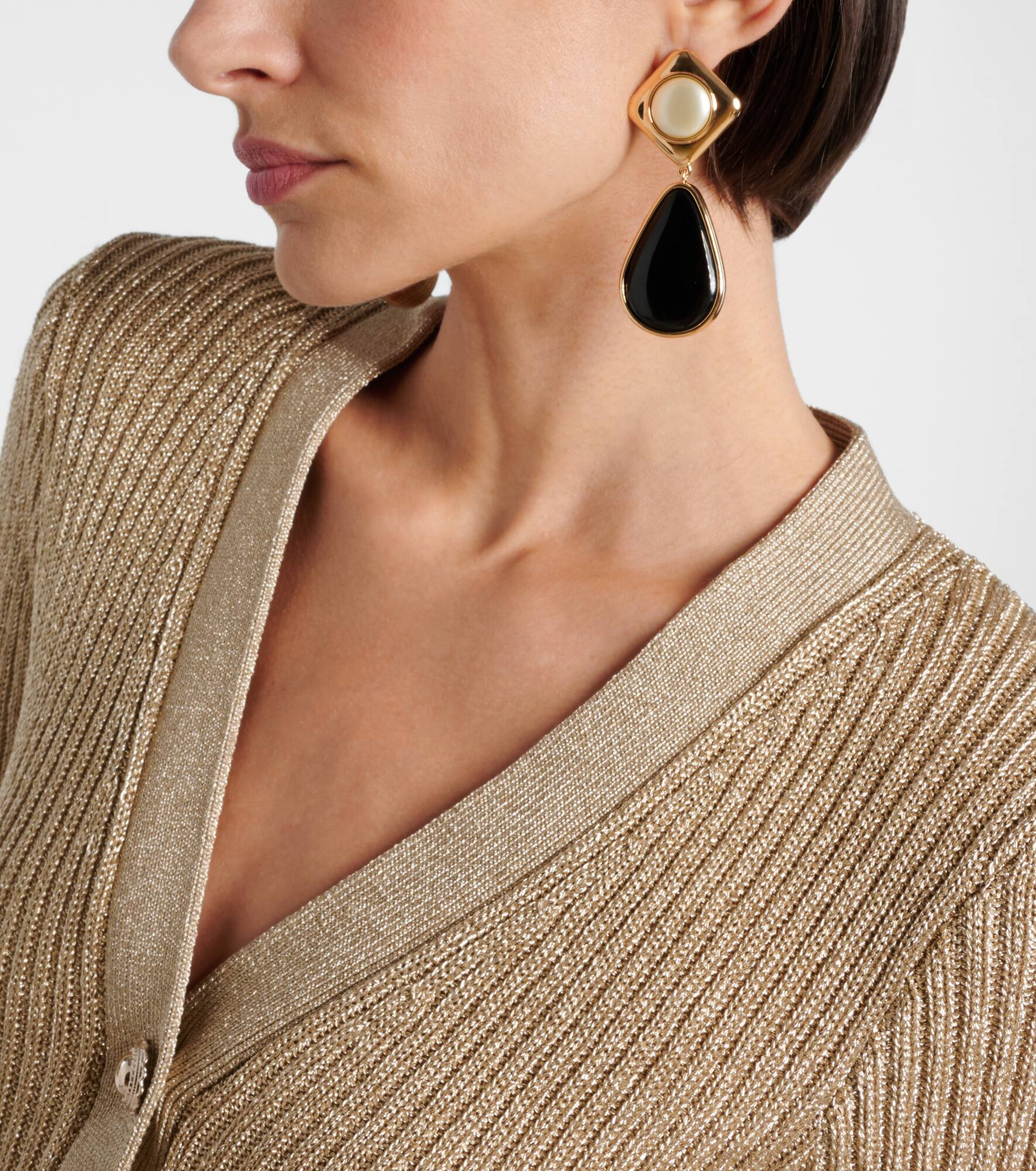 Gold-plated drop earrings - 3