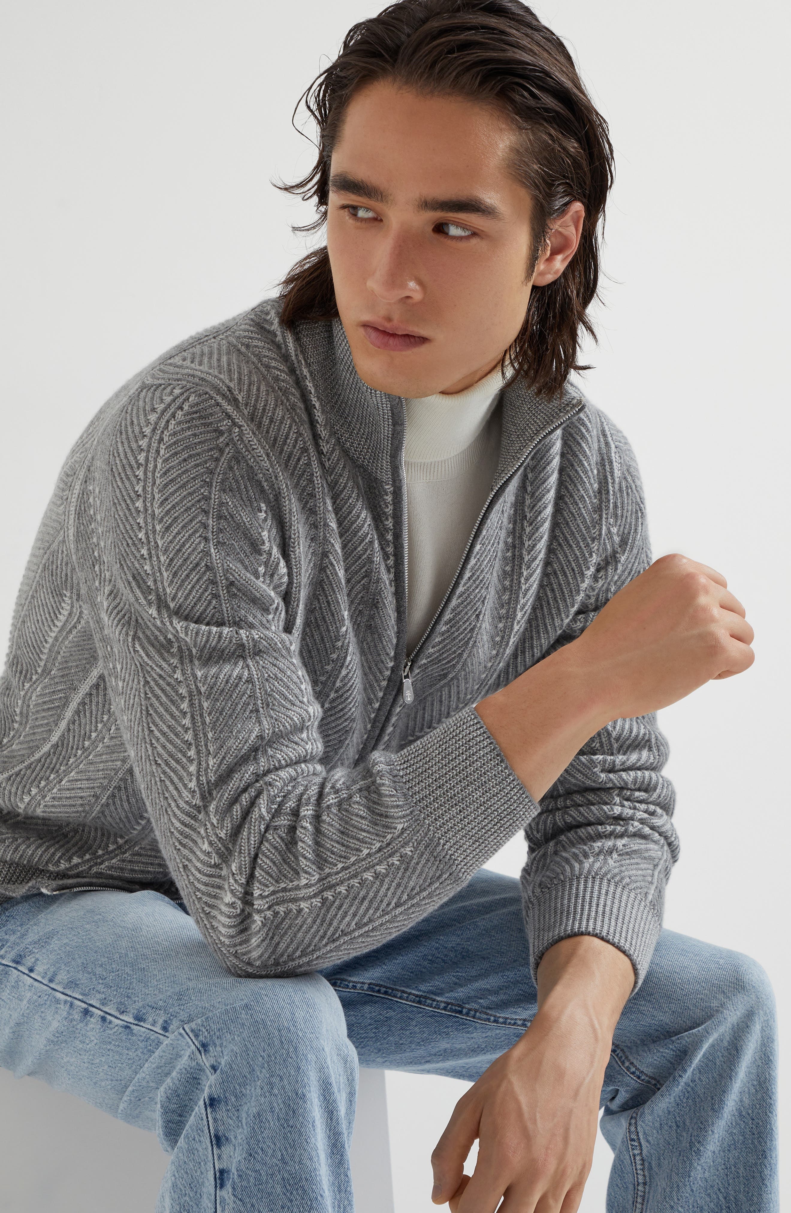 Brunello Cucinelli Vanisé cardigan in Dark Grey at Nordstrom - 5