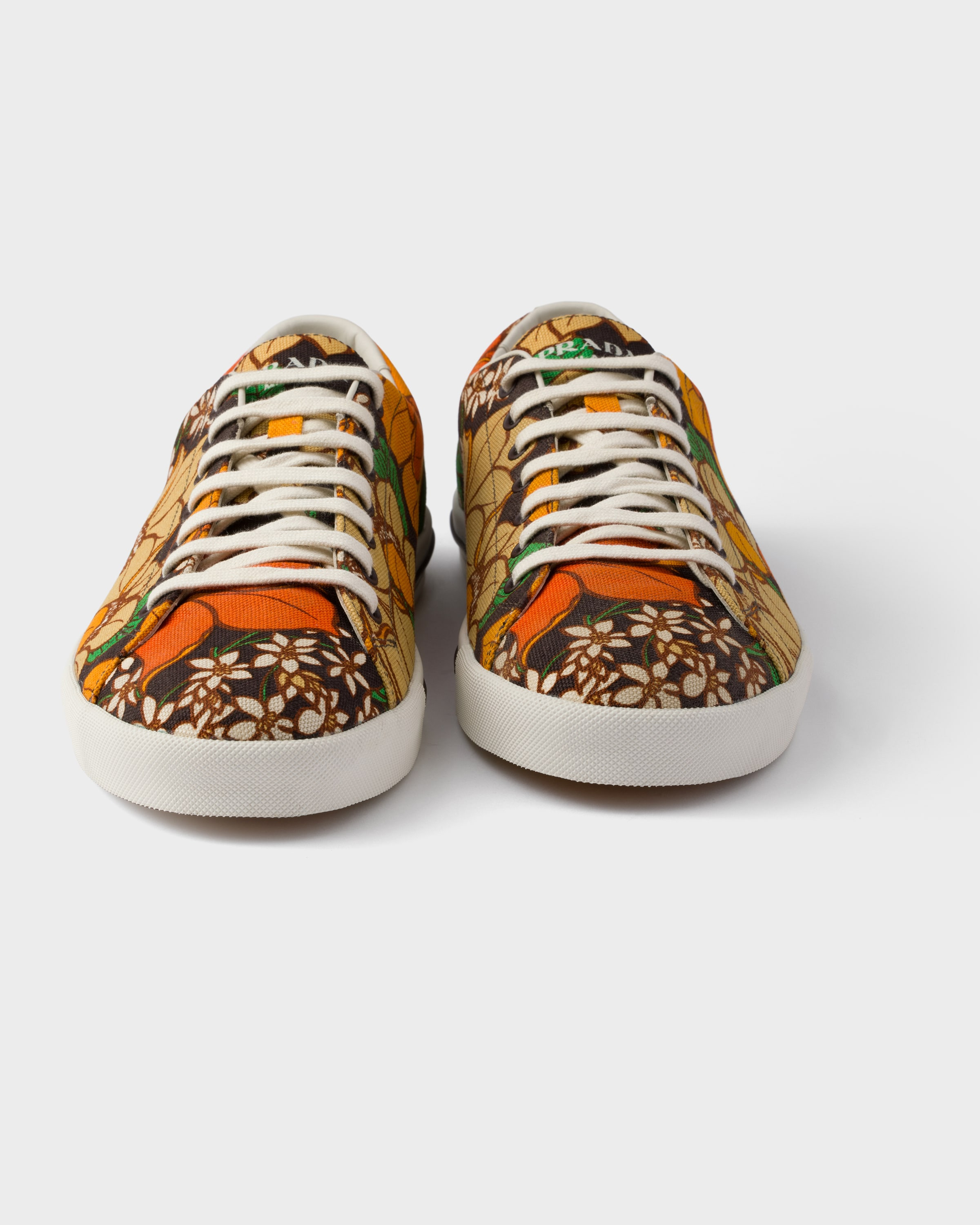 Laced floral print canvas sneakers - 6