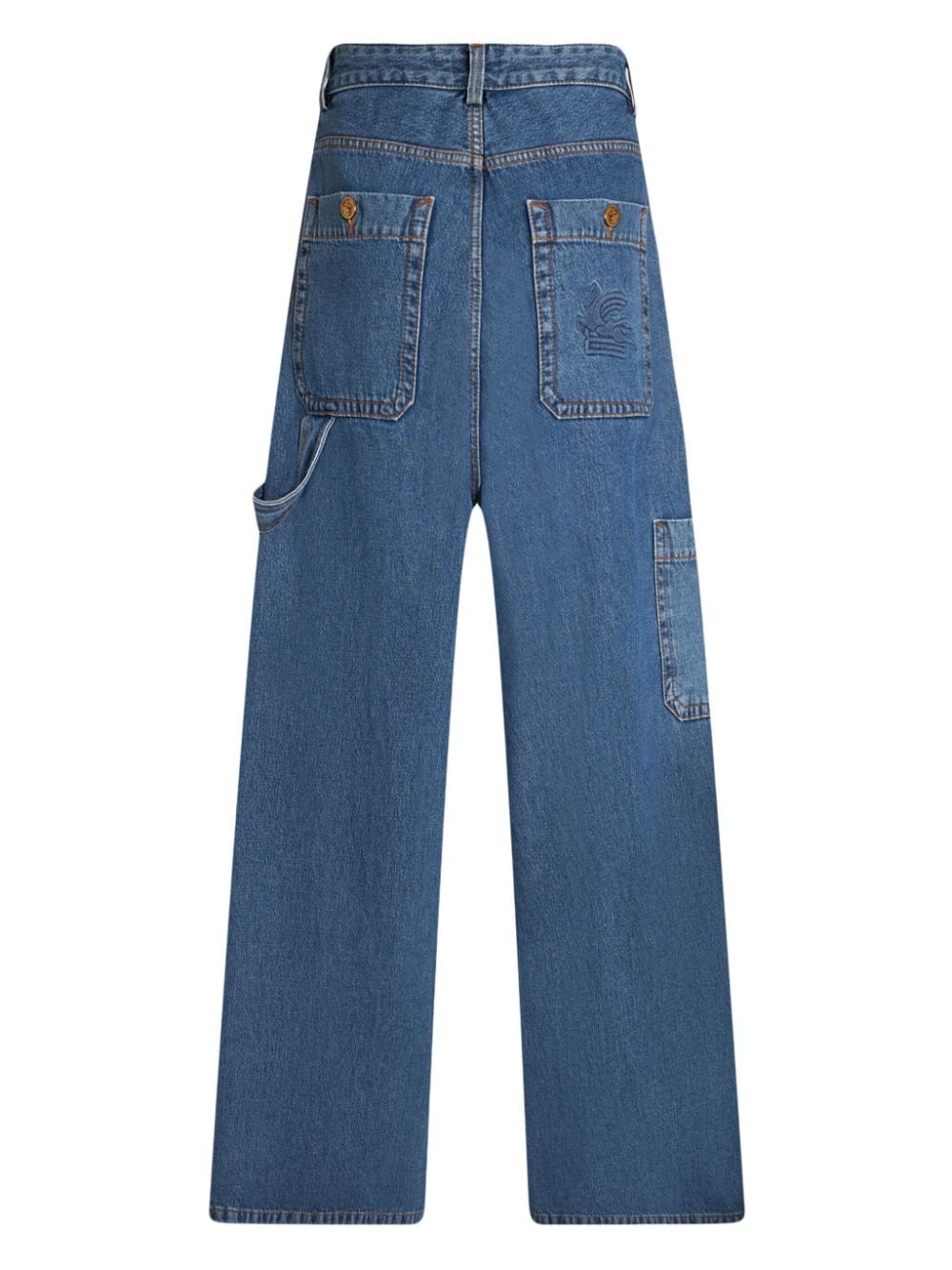 Pegaso-embroidery wide-leg jeans - 7