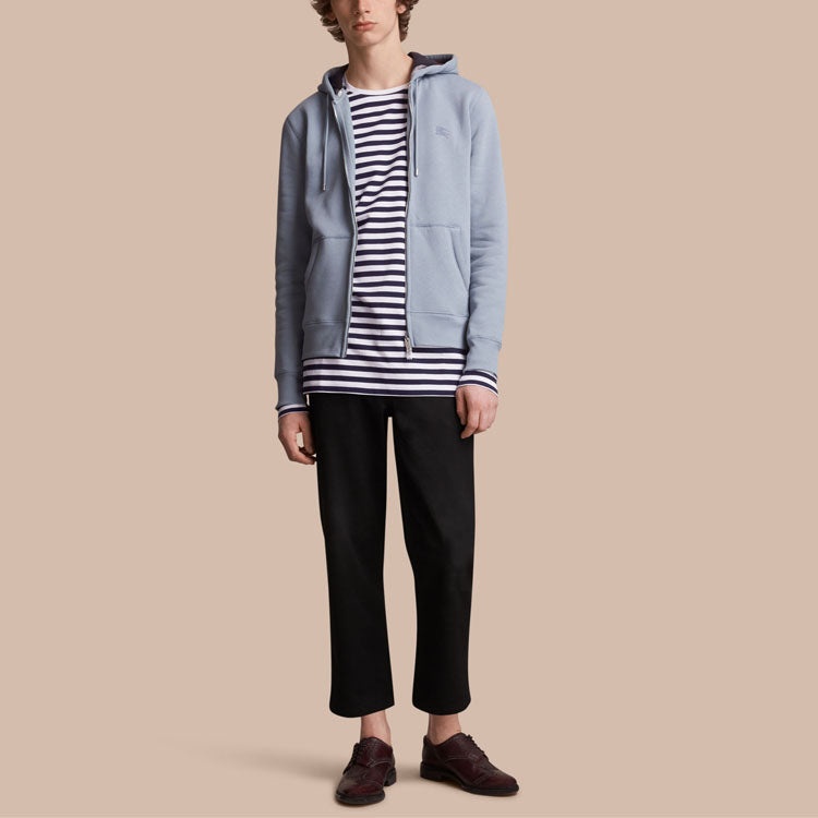 Men's Burberry hooded Zipper Jacket Light Blue 40569551 - 2