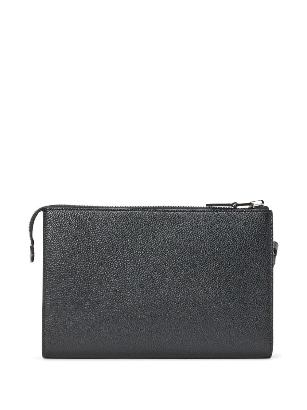 pebbled-leather logo-print clutch - 2