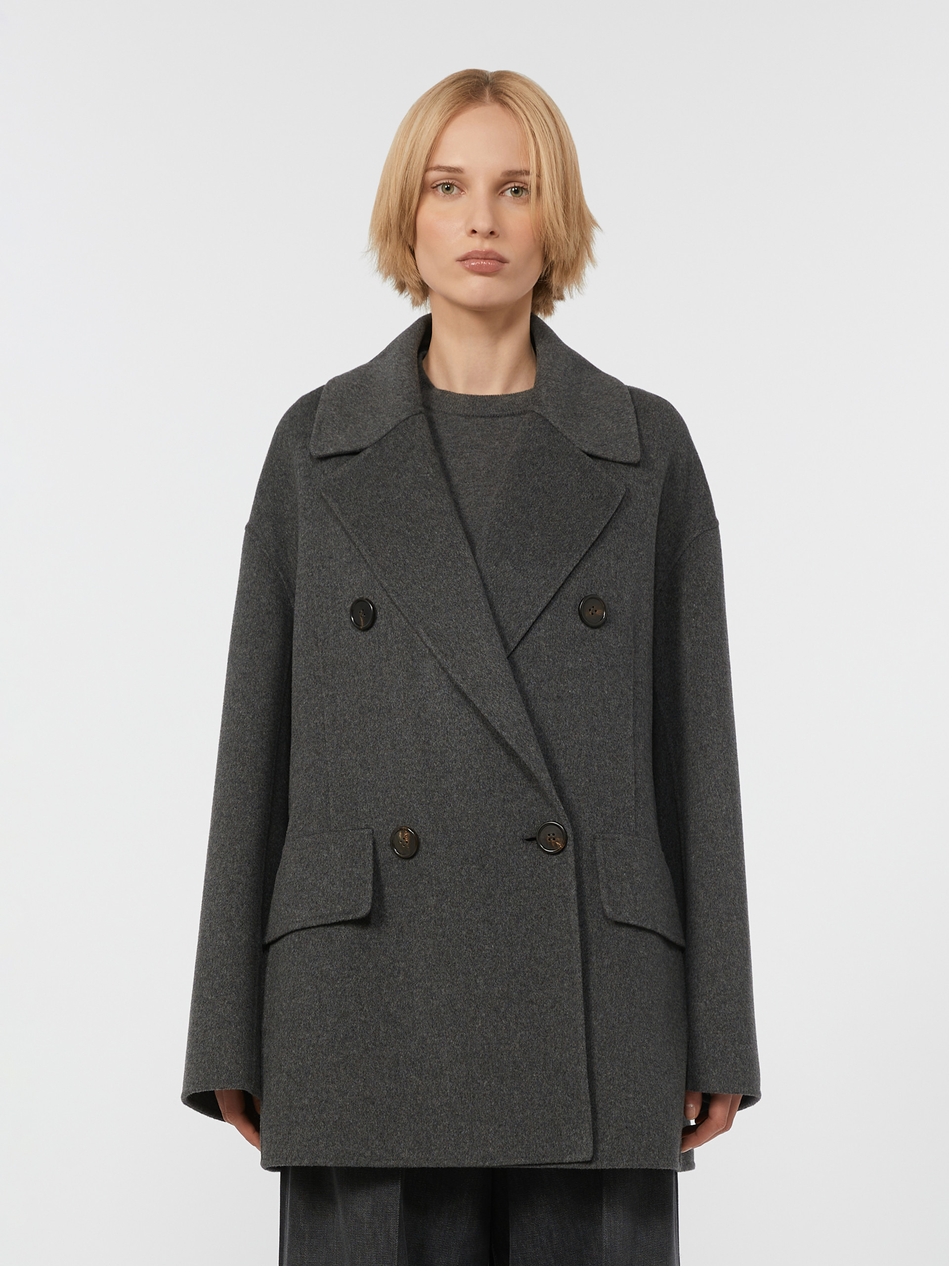 ORNELLA Wool drap double-breasted jacket - 3
