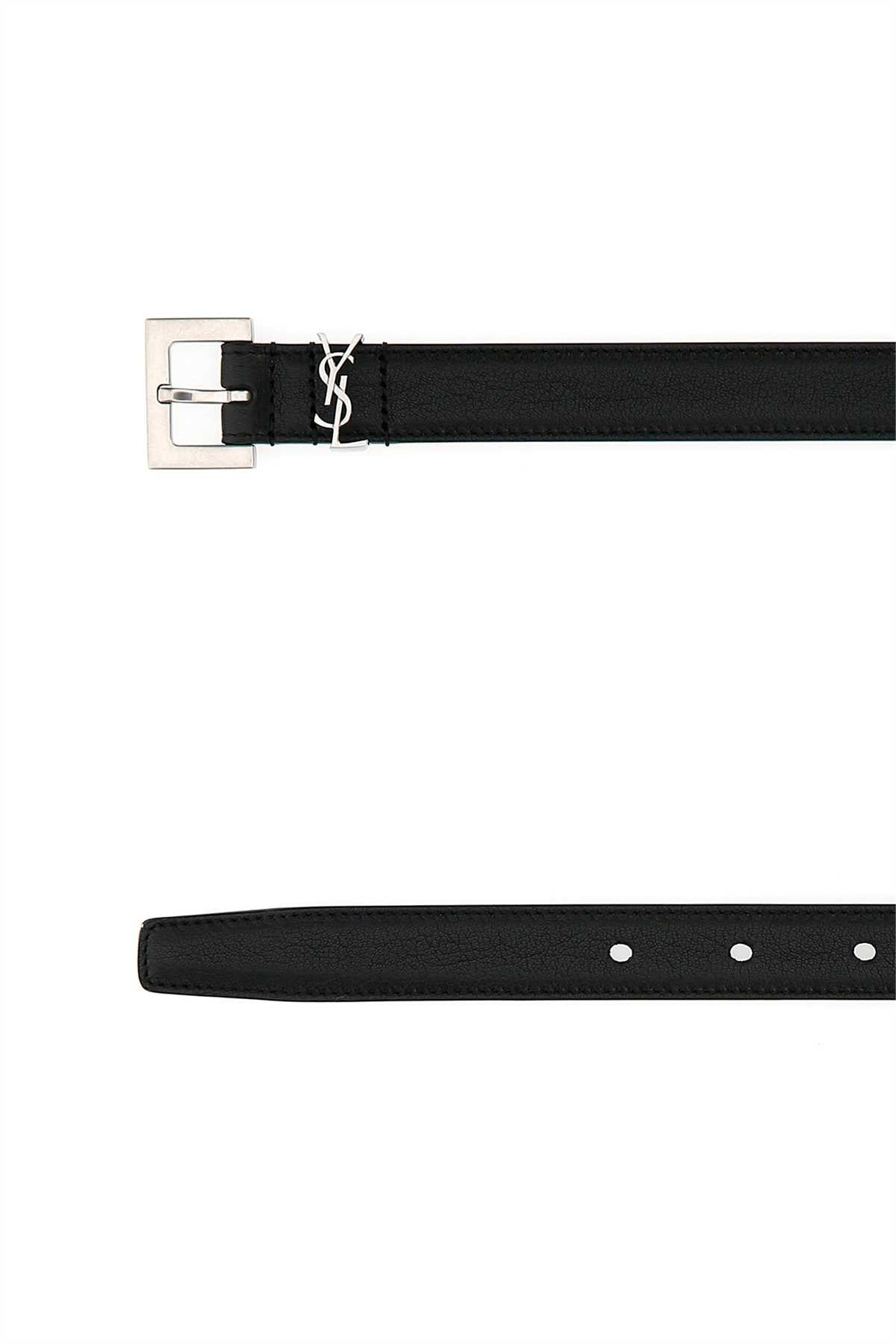 Saint Laurent Men Black Leather Belt - 2