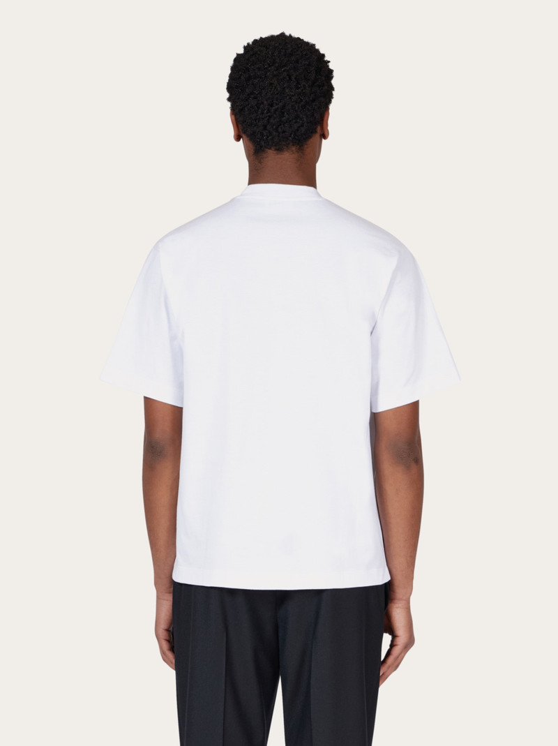 Crew neck T-shirt with printed signature 3