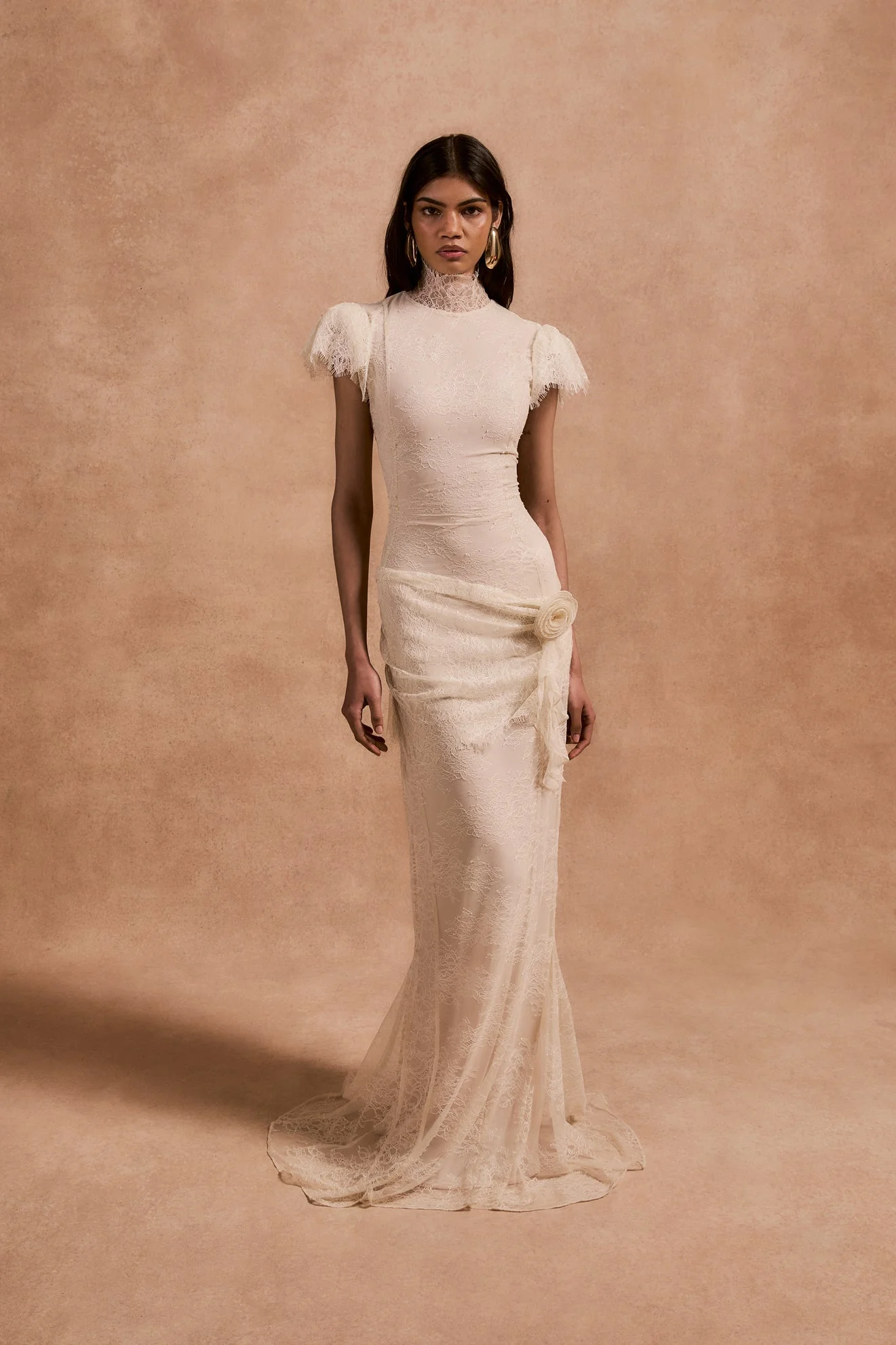 SILENTIUM MAXI DRESS IN IVORY LACE - 1