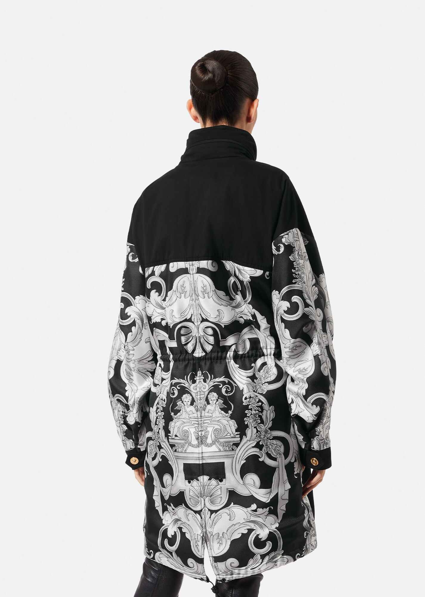 Silver Baroque Parka Coat - 4