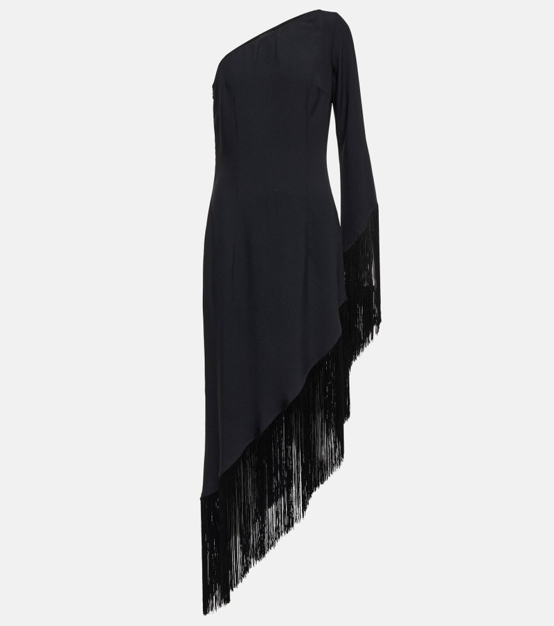 fringed-edge one-shoulder midi dress - 1