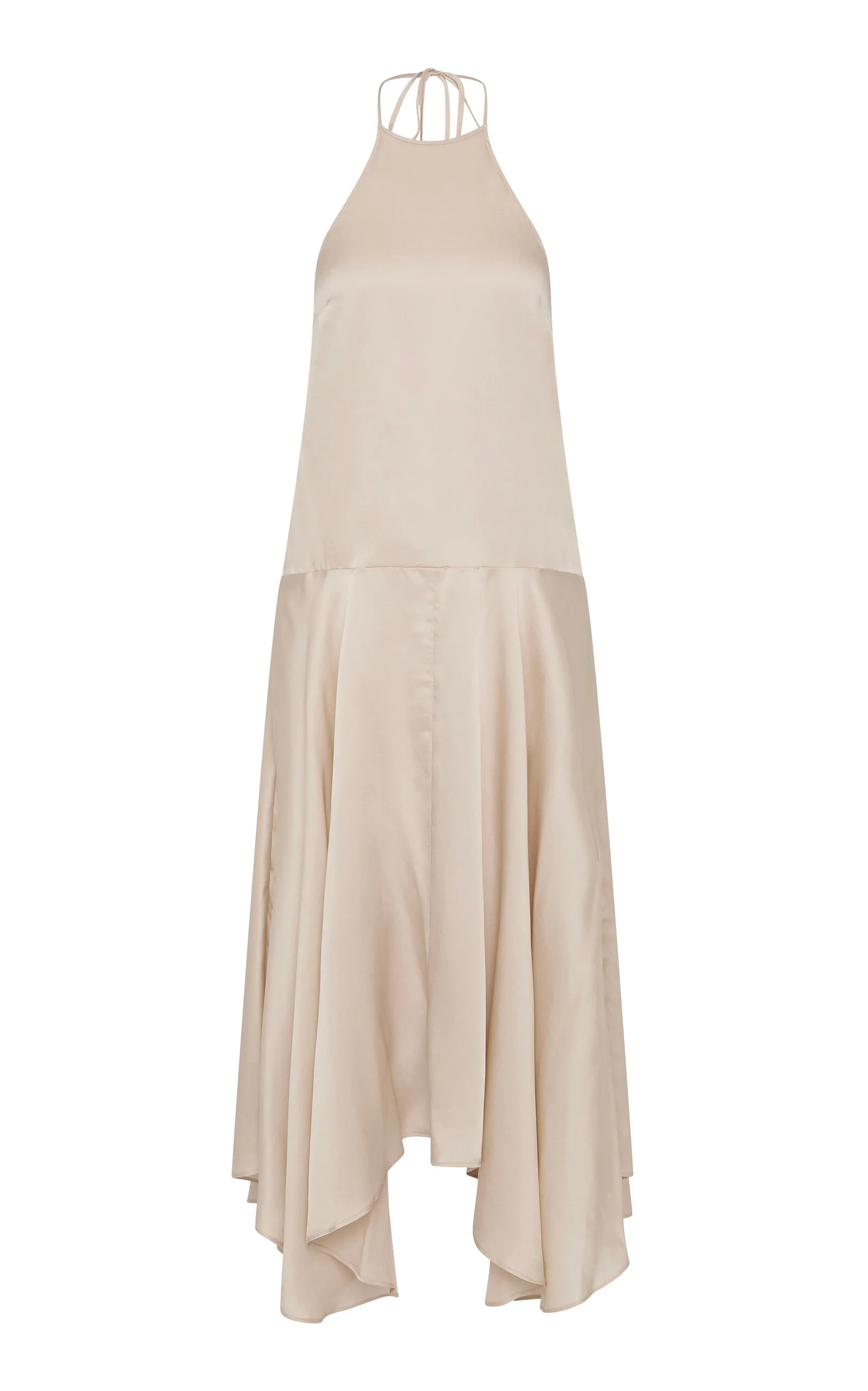 Handkerchief Silk Halter Dress light grey - 1
