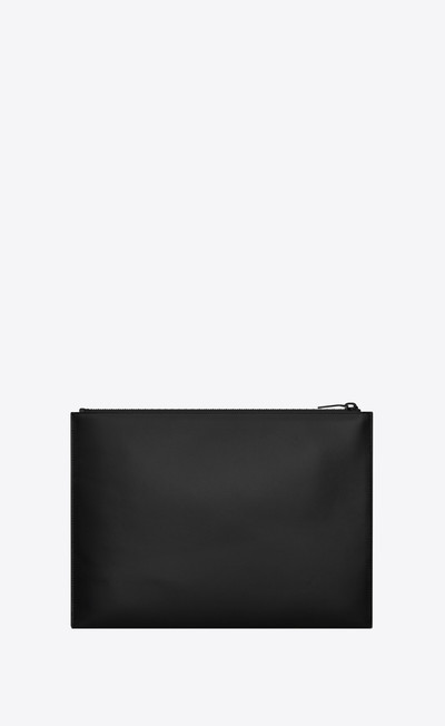 SAINT LAURENT tiny monogram zipped tablet holder in matte leather outlook