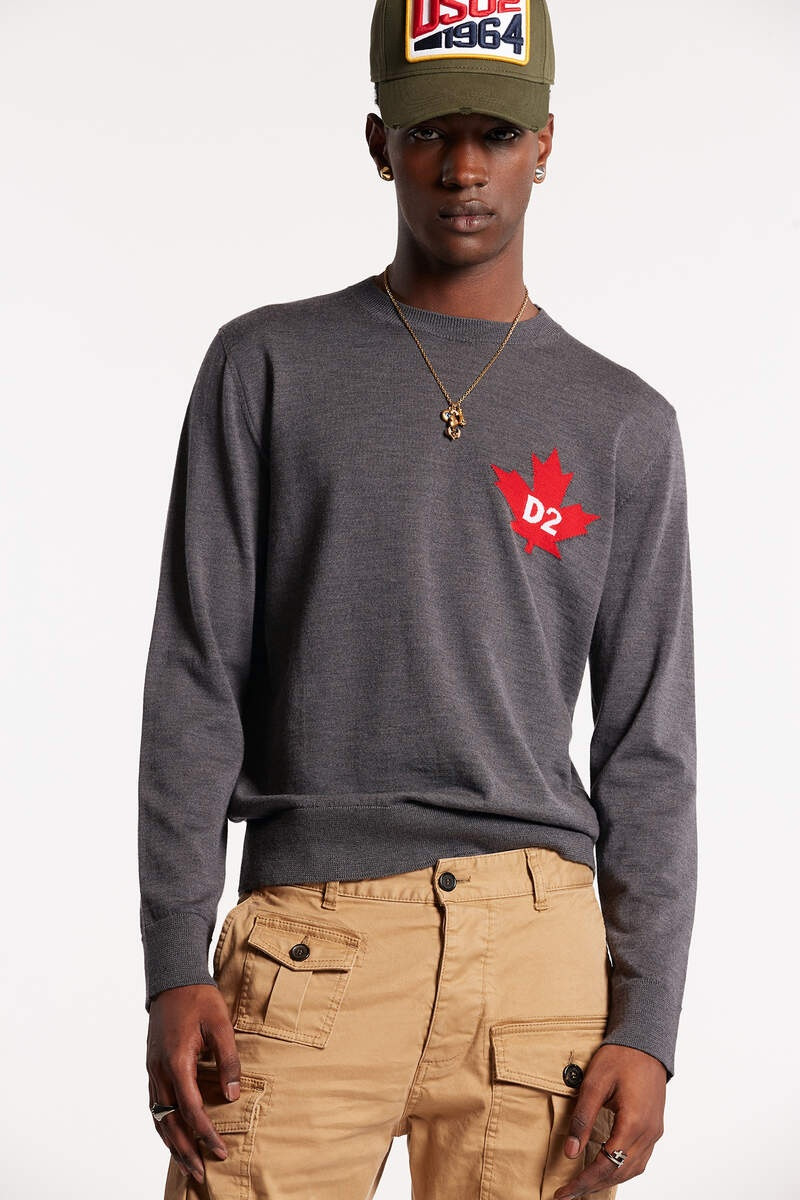 D2 LEAF CREWNECK KNIT 3