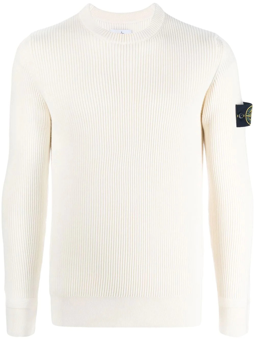 Compass-patch ribbed-knit jumper - 1