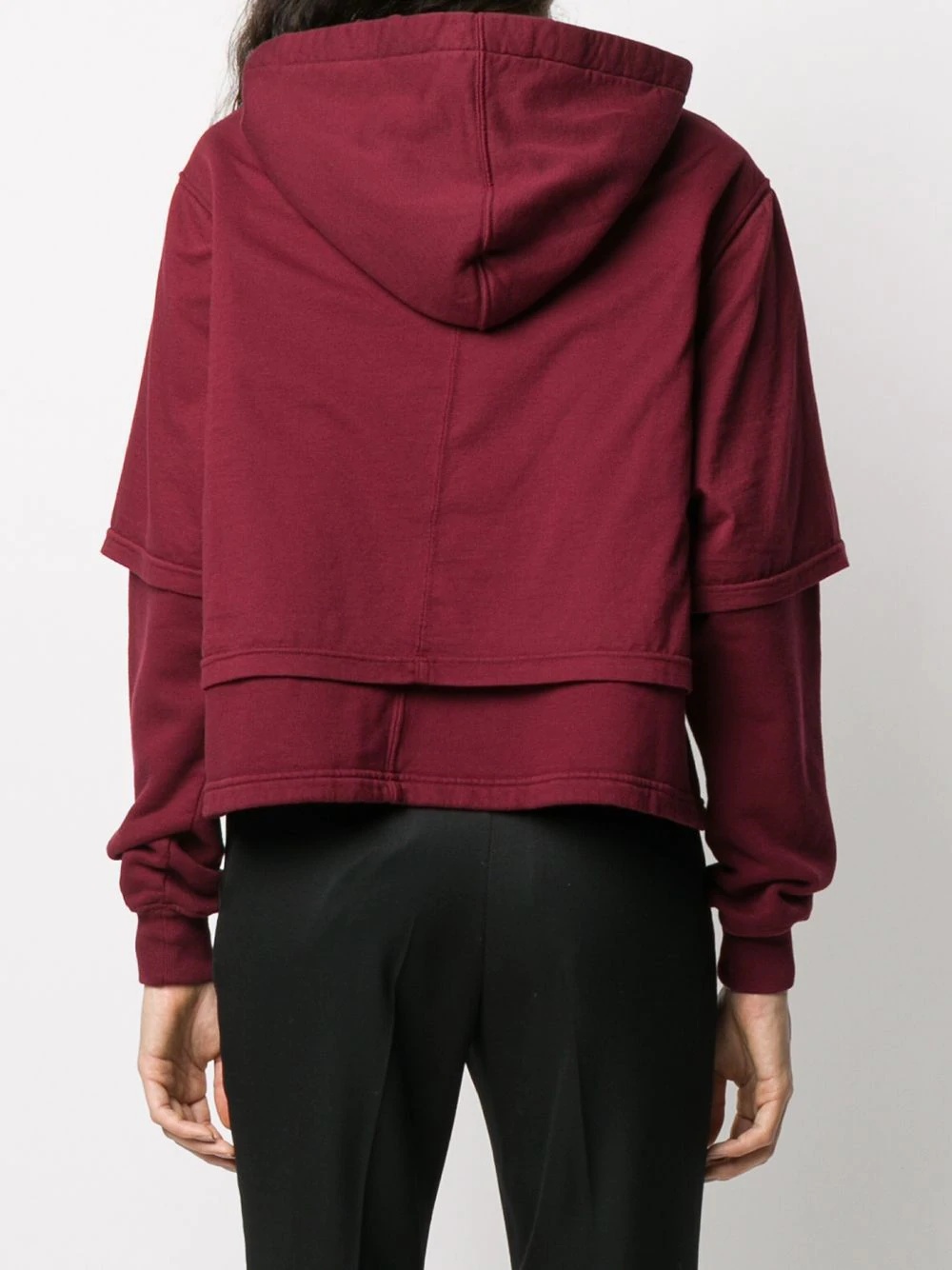 layered drawstring hoodie - 4