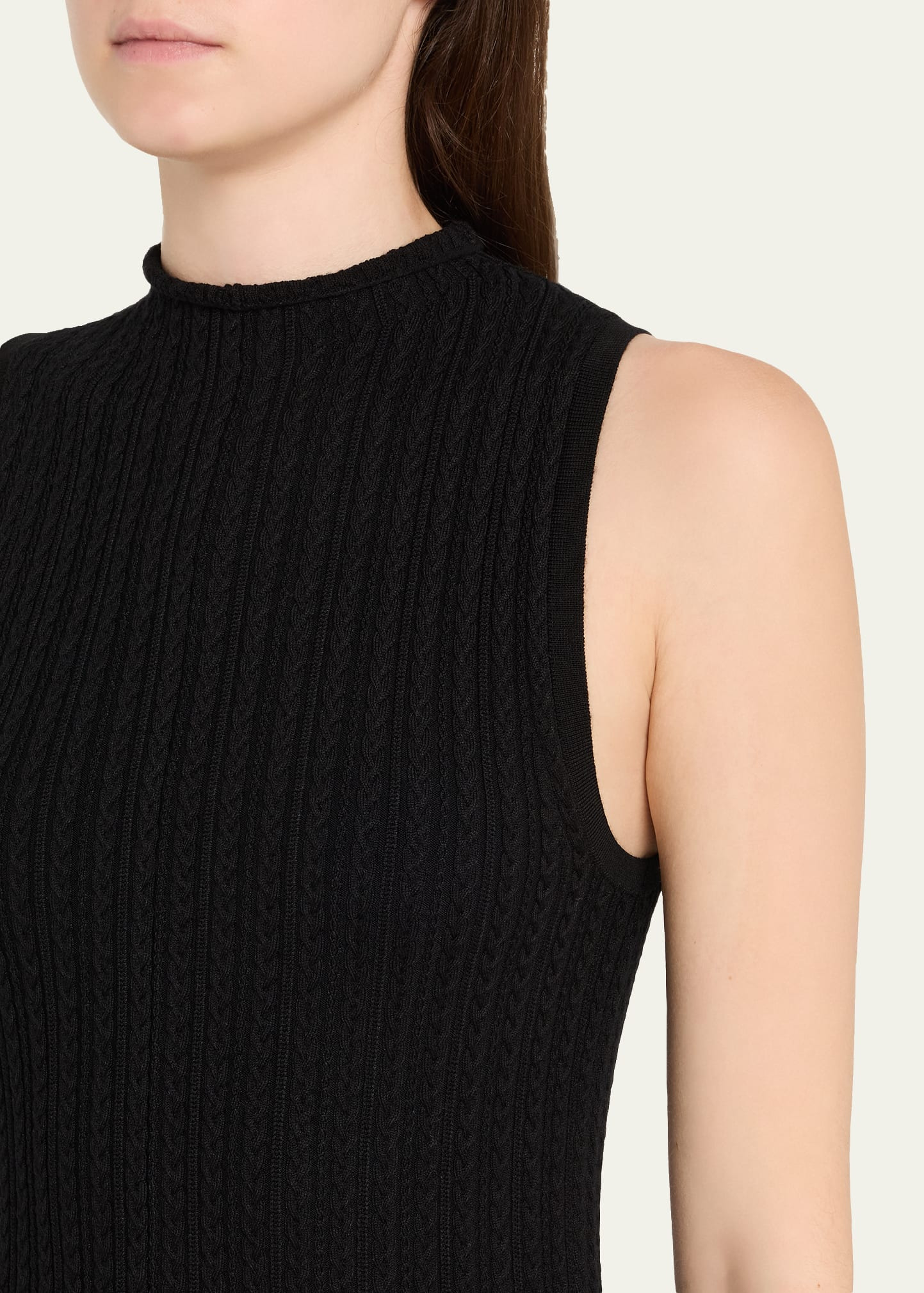 Sleeveless Cable-Knit Midi Dress - 5