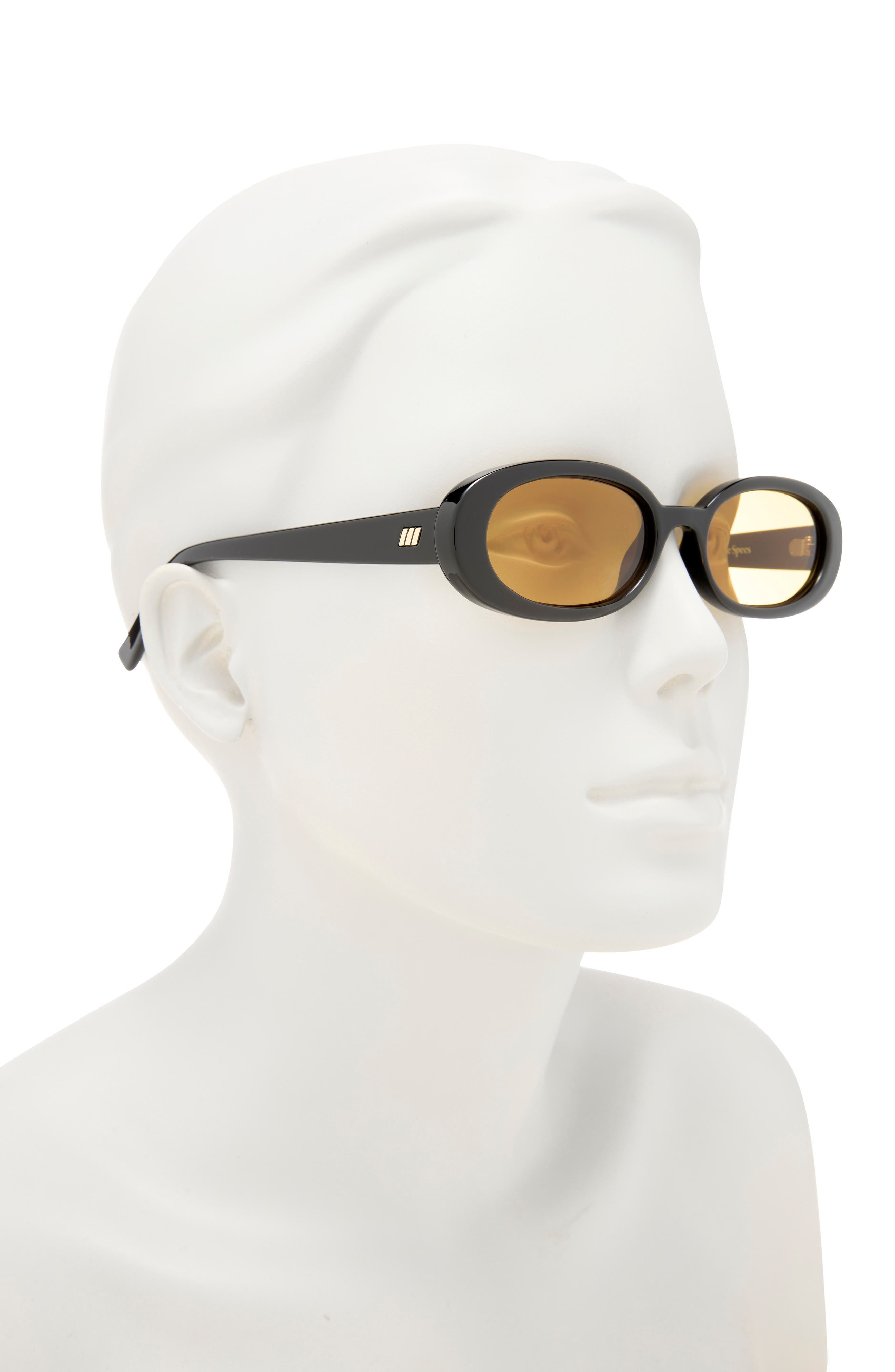 Le Specs Outta Love 51mm Oval Sunglasses in Black /Mustard Mono at Nordstrom - 3