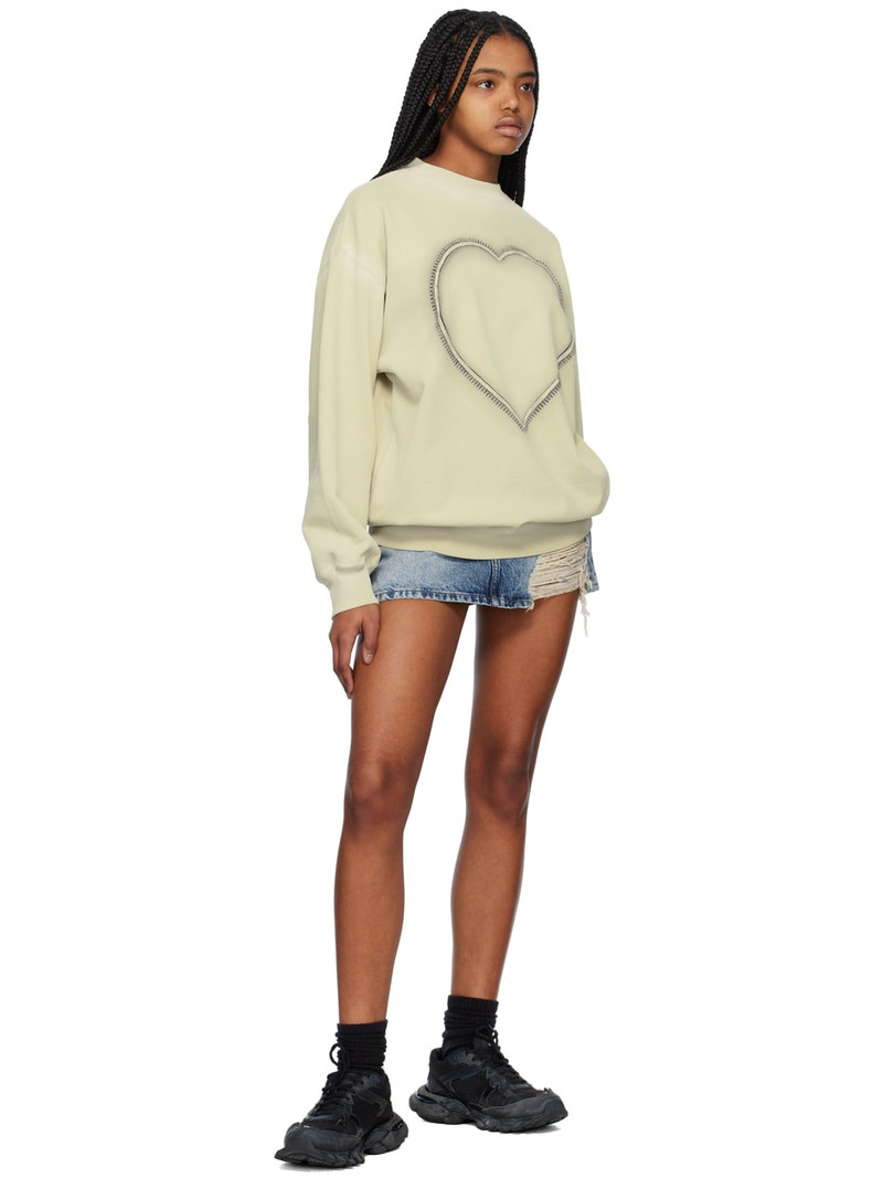 We11done Beige Heart Choker Sweatshirt outlook