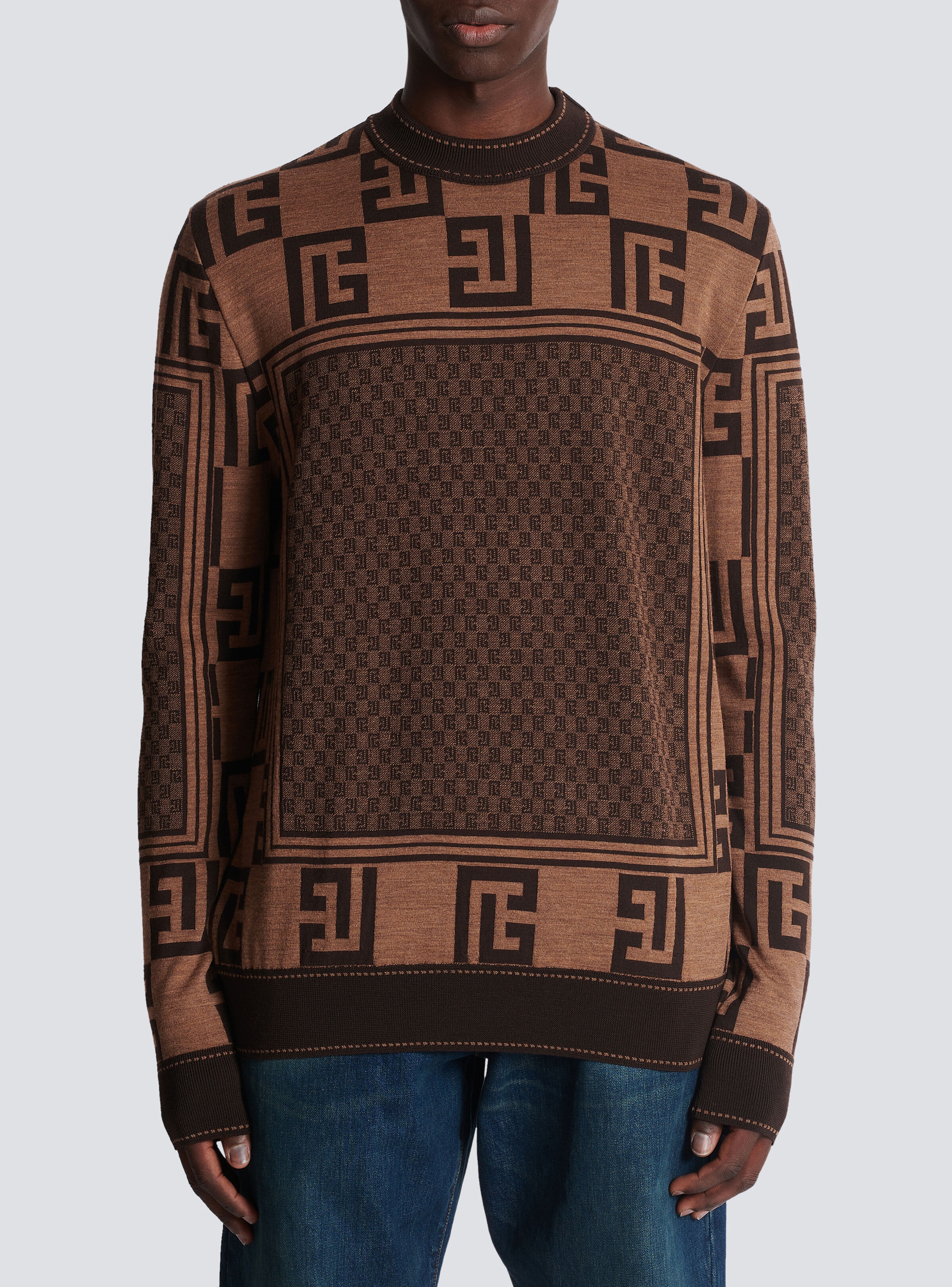 Mini monogram jacquard scarf jumper - 5