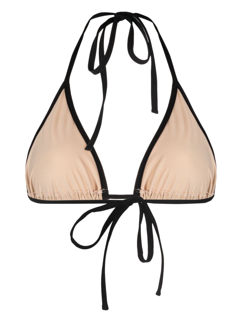 contrasting-border triangle-cup bikini top - 2