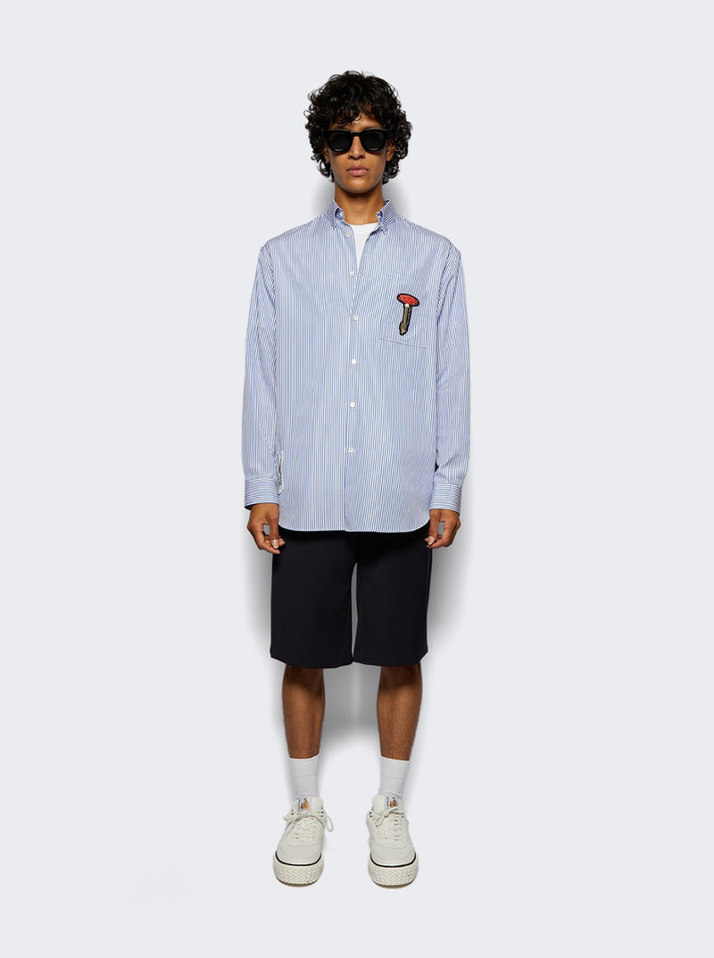 Lanvin Printed Regular Fit Poplin Shirt Blue And White outlook