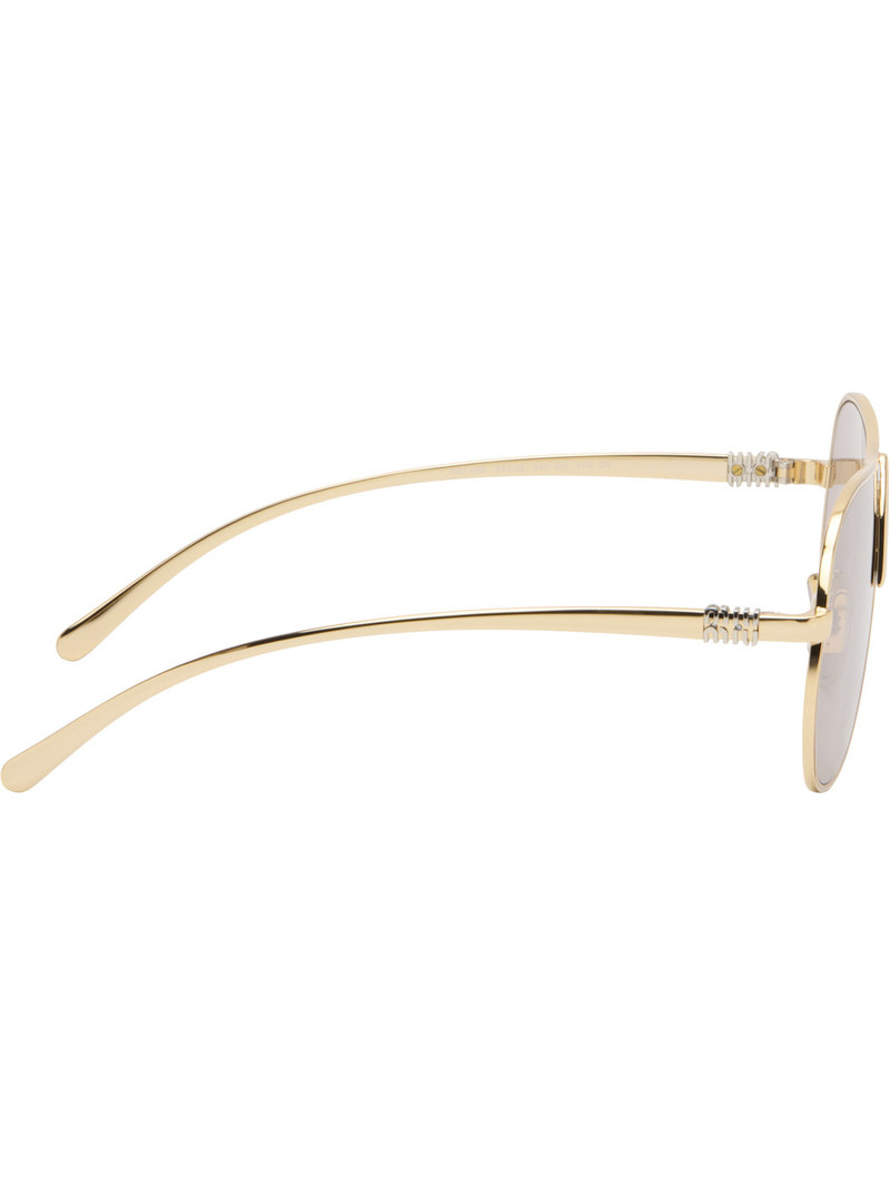 Miu Miu Gold Metal Aviator Sunglasses outlook