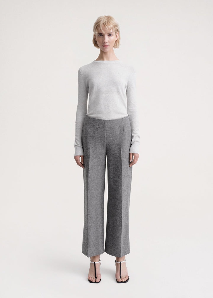 Double-pleated tailored trousers grey mélange