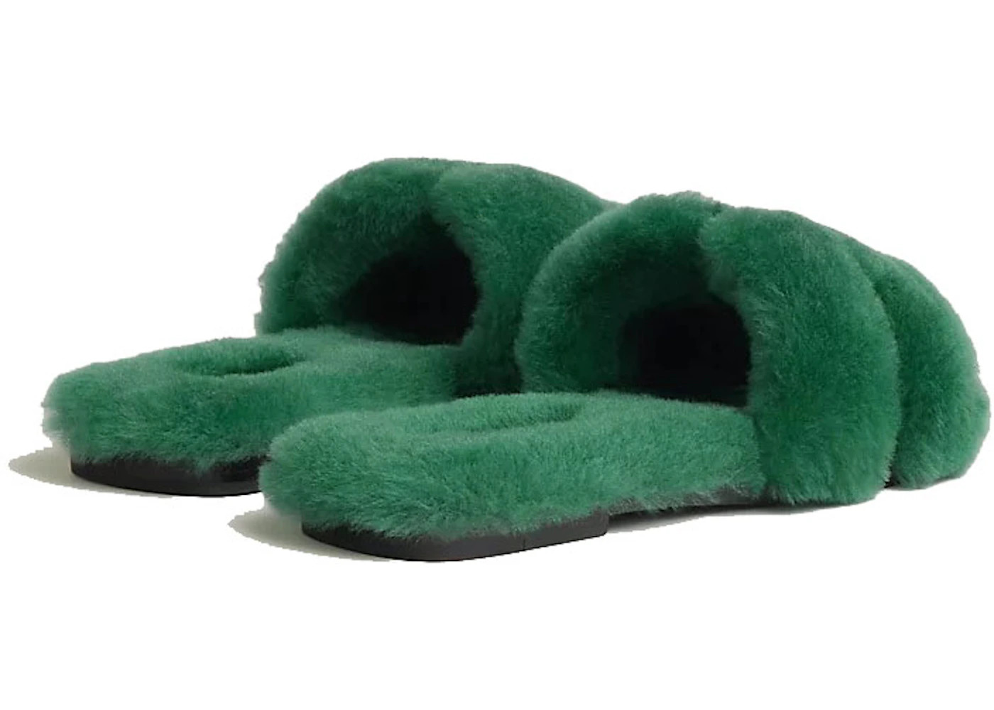 Hermes Oran Sandal Vert Anglais Sherling - 3