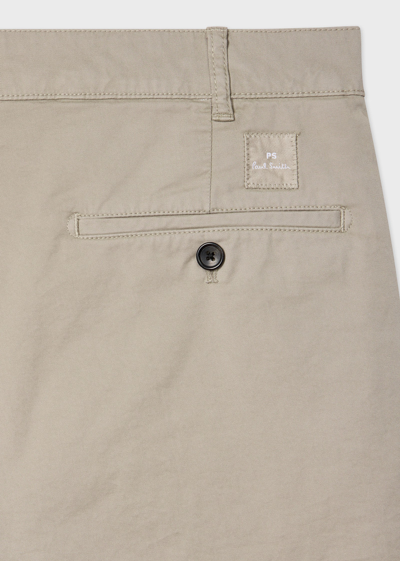 Paul Smith Stone Grey Organic Cotton-Twill Shorts outlook