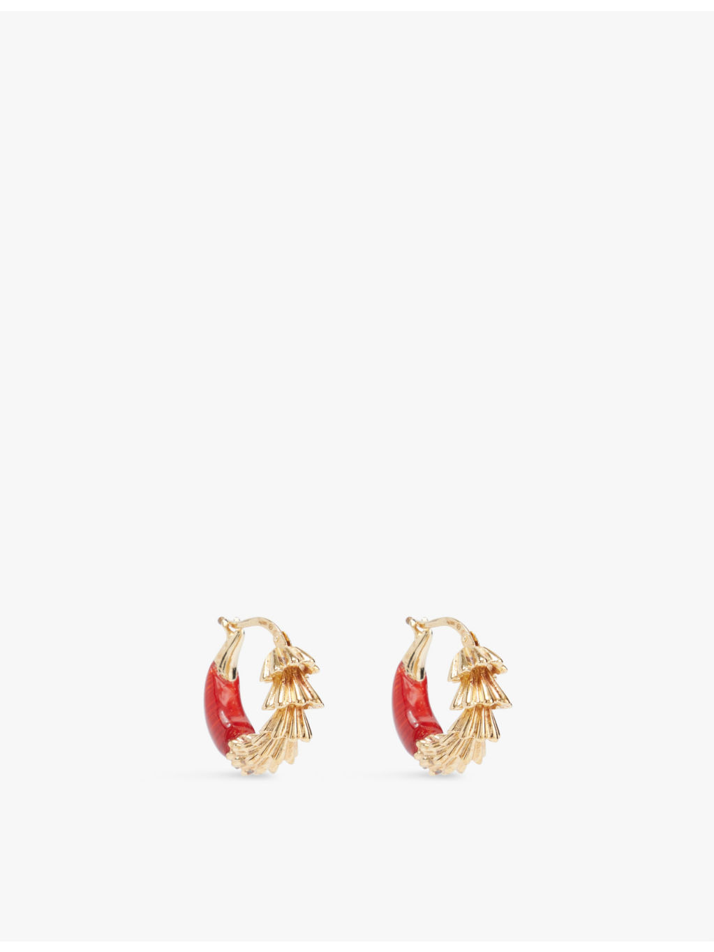 Enamel 18k yellow-gold plated 925 sterling silver hoop earrings - 1