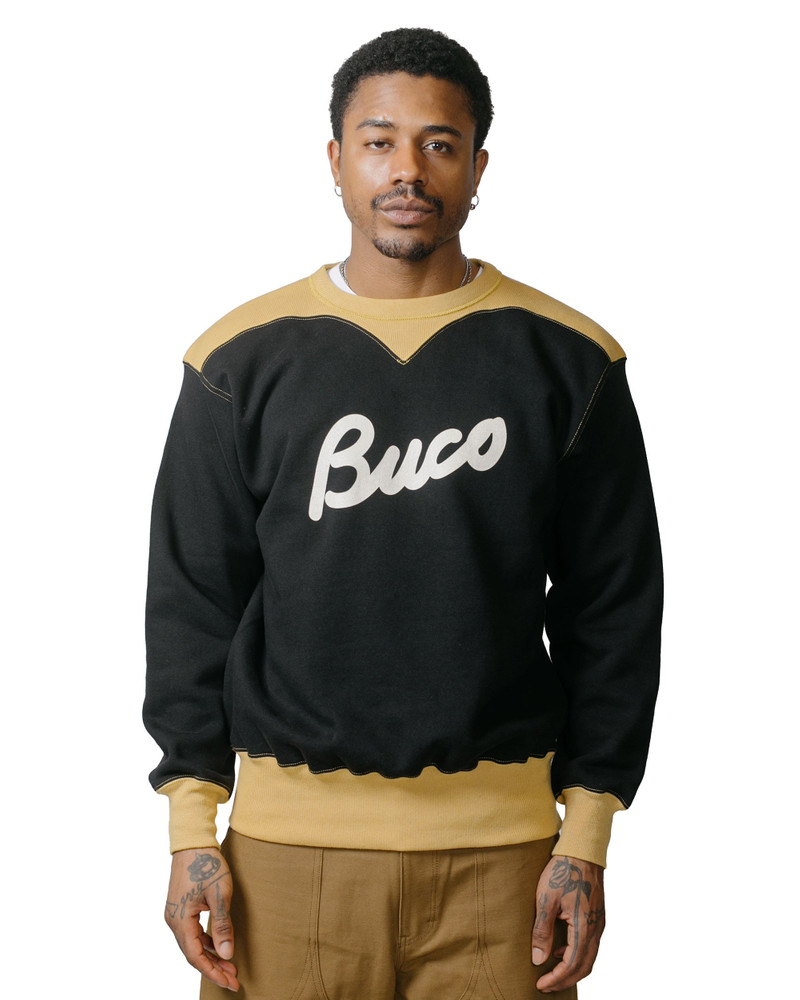 The Real McCoys BC23105 Buco Two-Tone Sweatshirt / Buco Black/Corn outlook