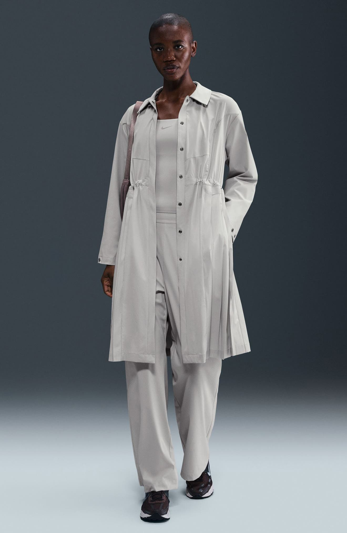 Nike 24.7 PerfectStretch Dri-FIT Trench Coat in Light Orewood Brown Light Iron at Nordstrom - 8