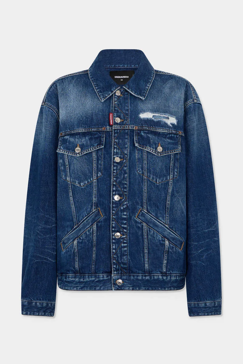 WEATHERED SUEDE OVERSIZED JEAN JACKET - 1