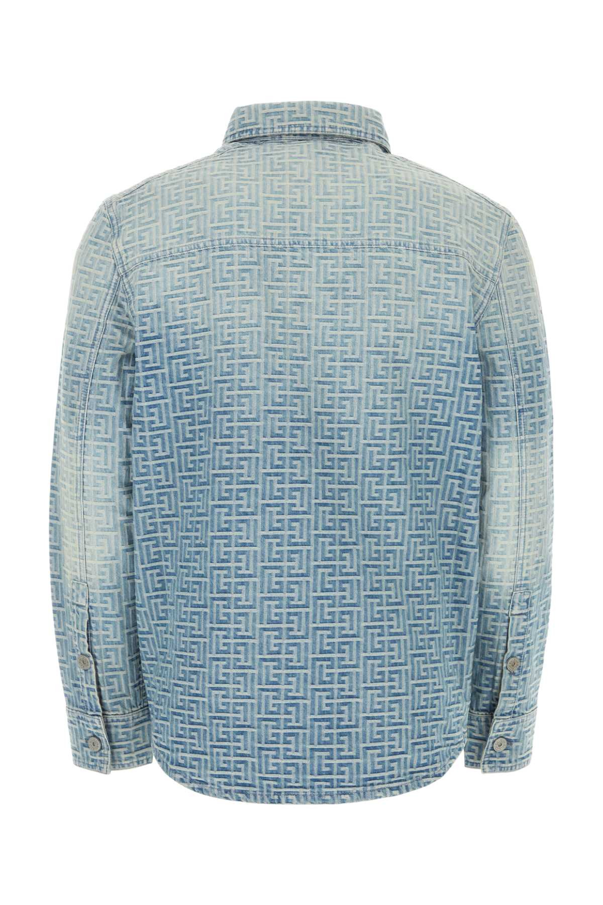 Balmain Men Embroidered Denim Shirt - 2