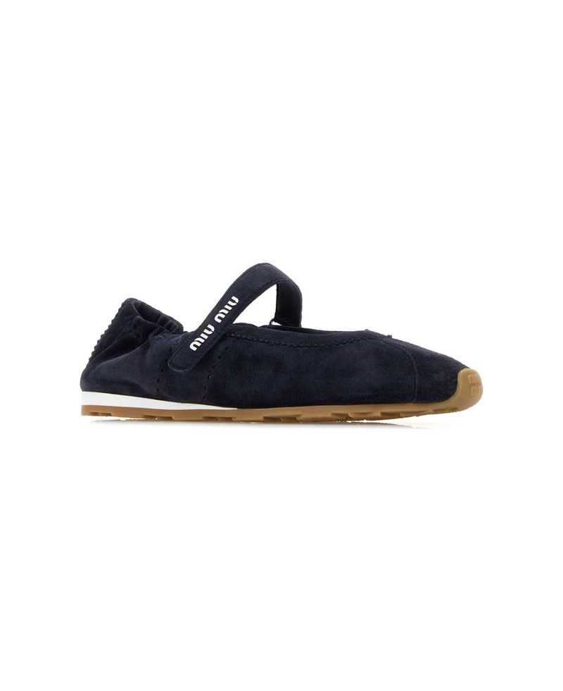 Miu Miu Midnight Blue Suede Ballerinas outlook