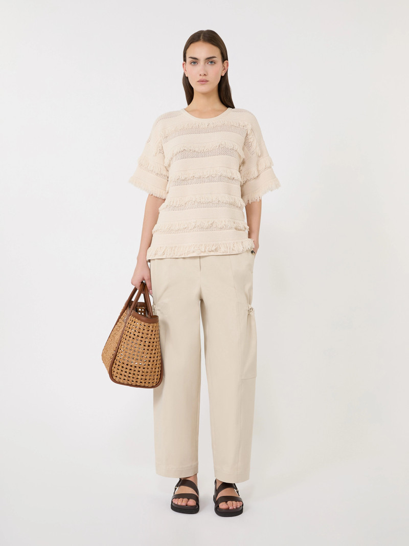 Max Mara GARZA Oversized patterned viscose sweater - IVORY outlook