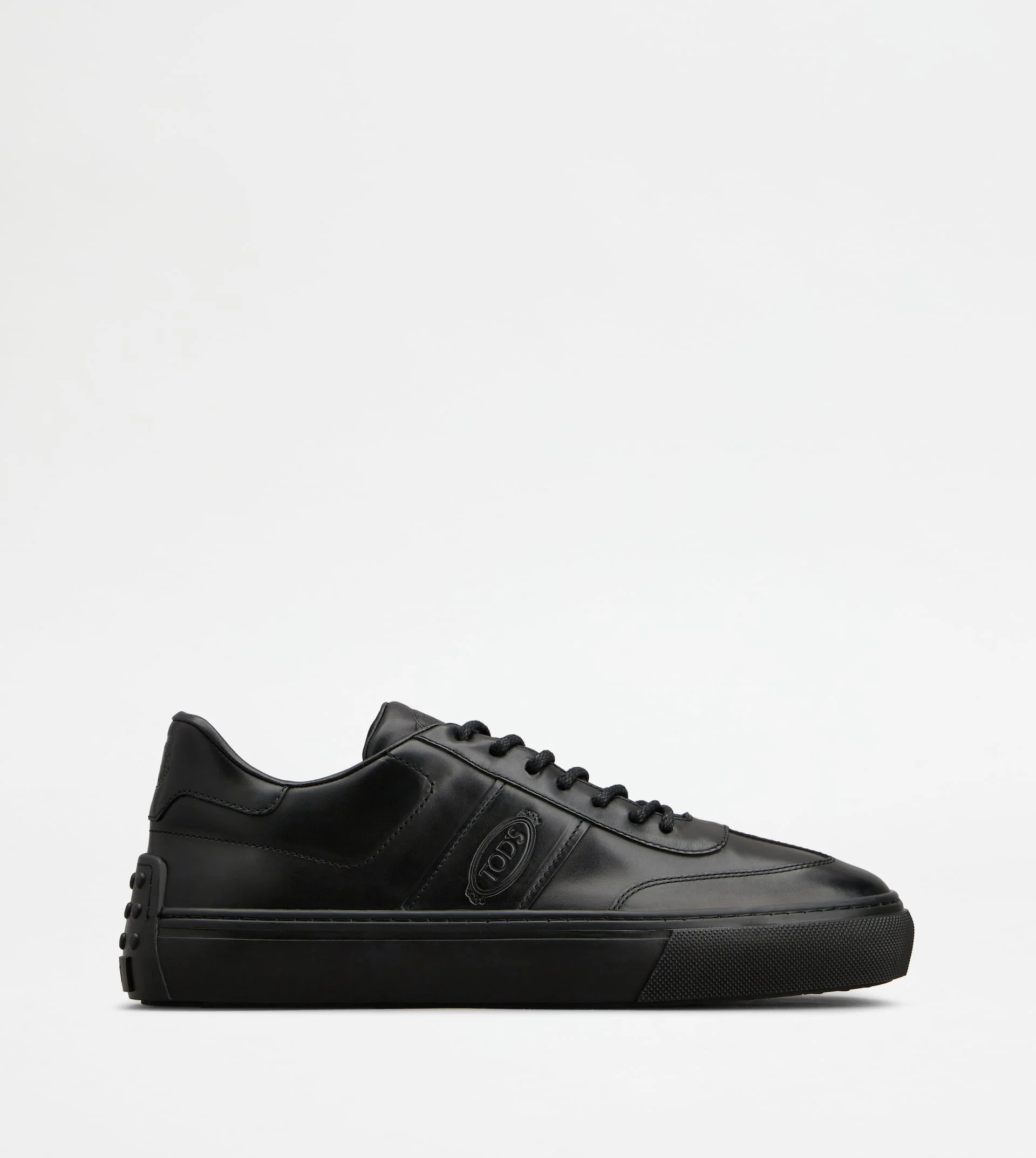SNEAKERS IN LEATHER - BLACK - 1