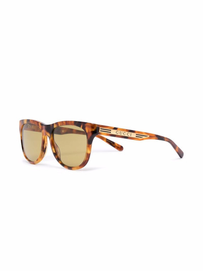 GUCCI tortoiseshell-effect square-frame sunglasses outlook