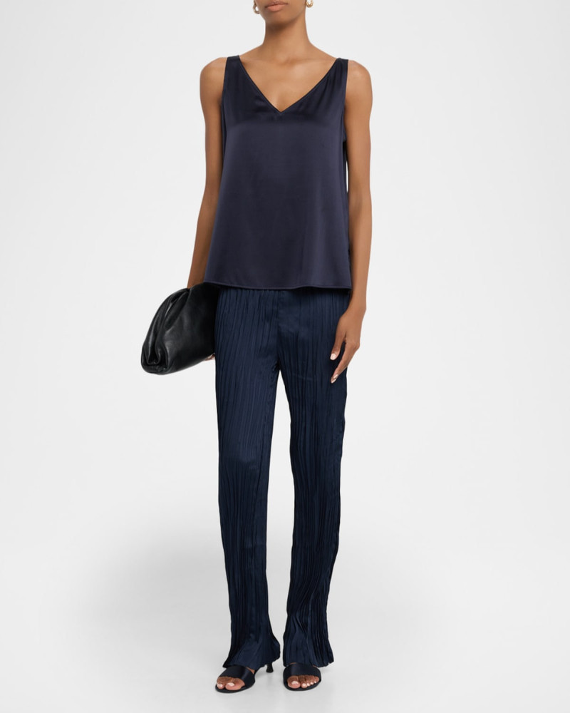 SIGNIFICANT OTHER Lilian Pleated Wide-Leg Satin Pants outlook