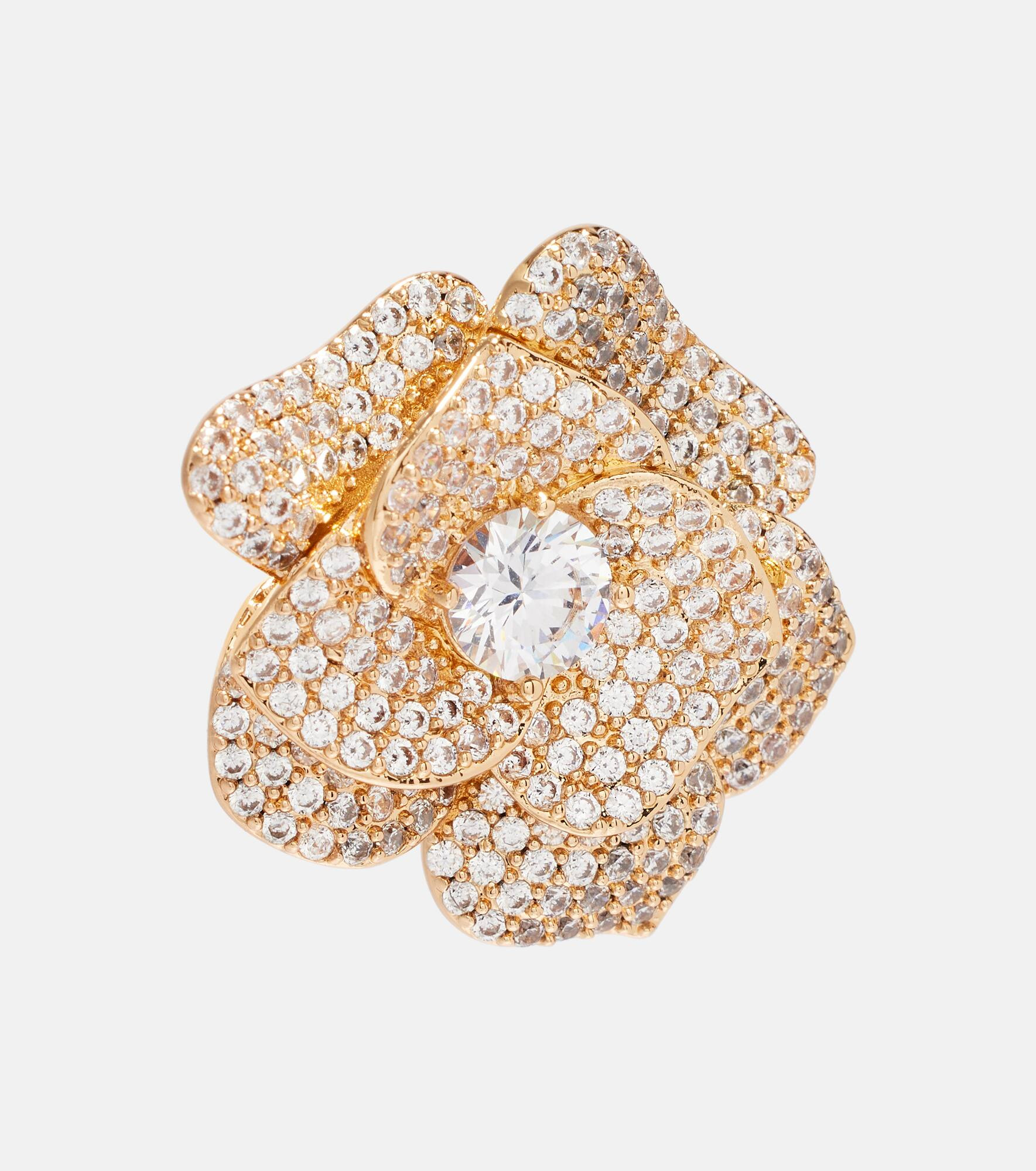 Crystal-embellished flower earrings - 2