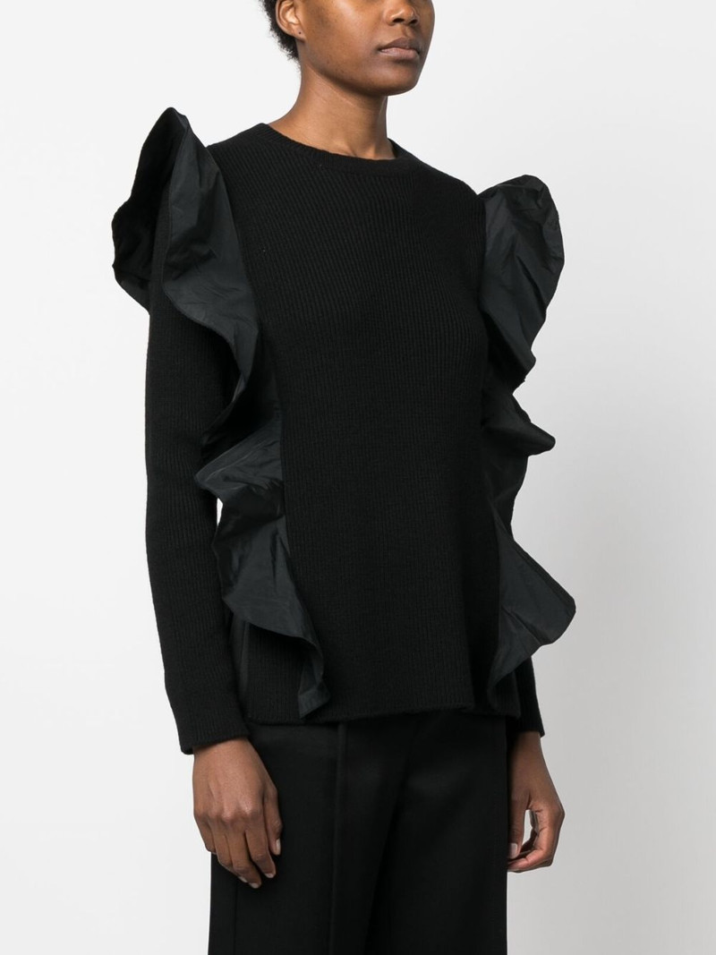 ruffle-detail ribbed-knit top 3