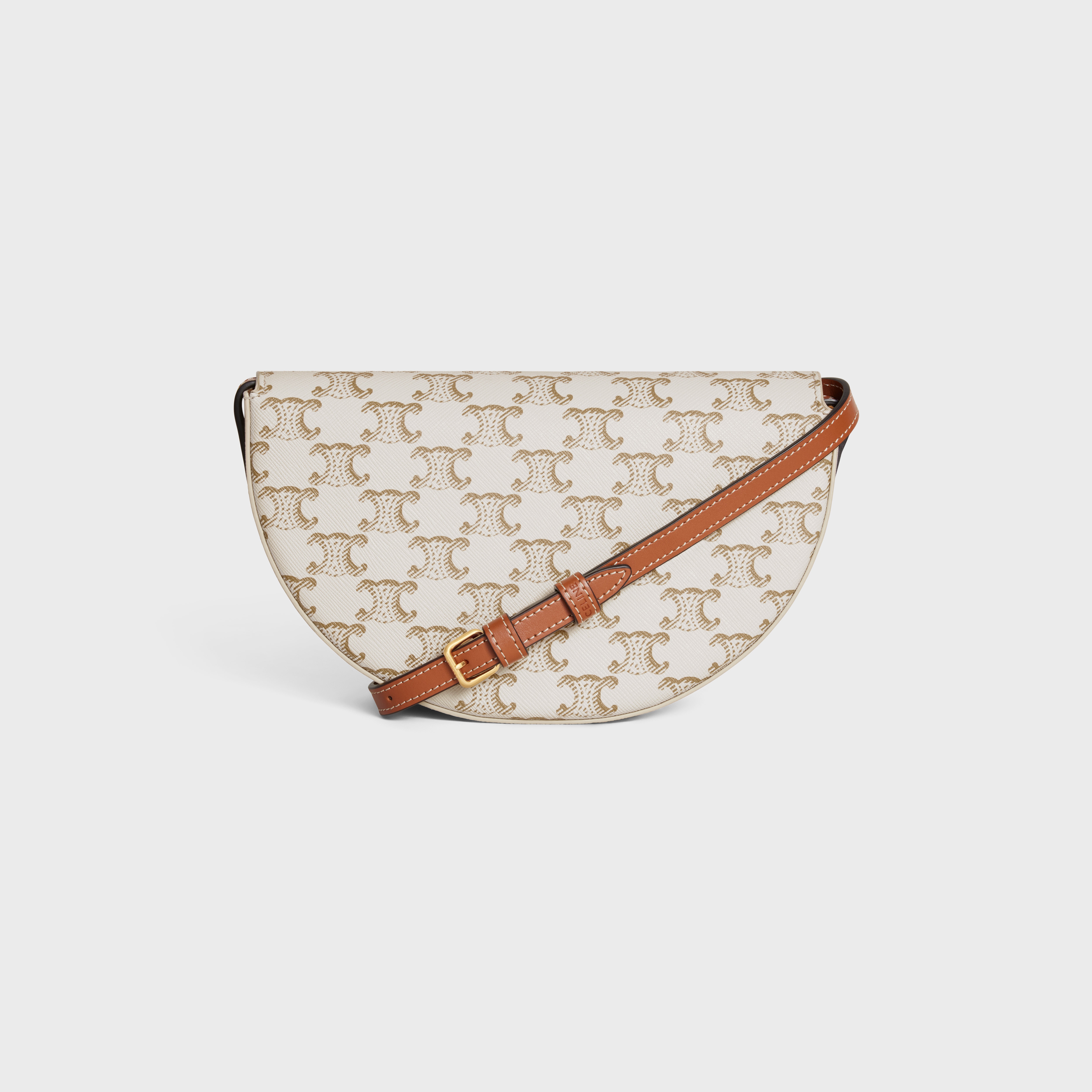 LONG POUCH WITH STRAP CUIR TRIOMPHE in triomphe canvas and calfskin