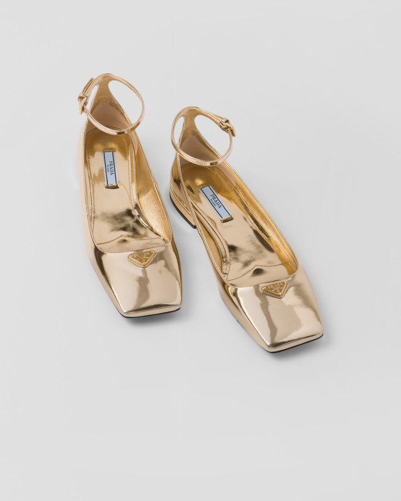 Metallic leather ballerinas 4