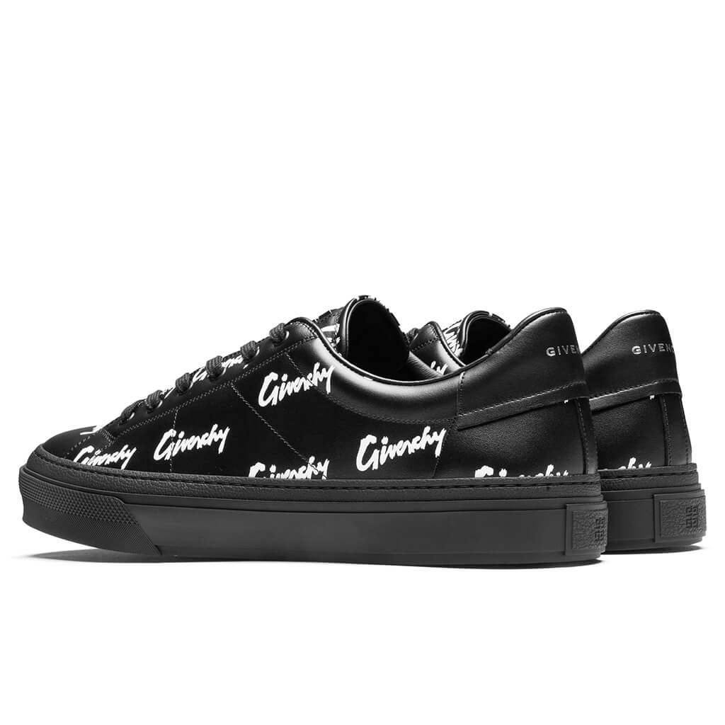 PRINTED LEATHER CITY SPORT SNEAKERS - BLACK/WHITE - 3