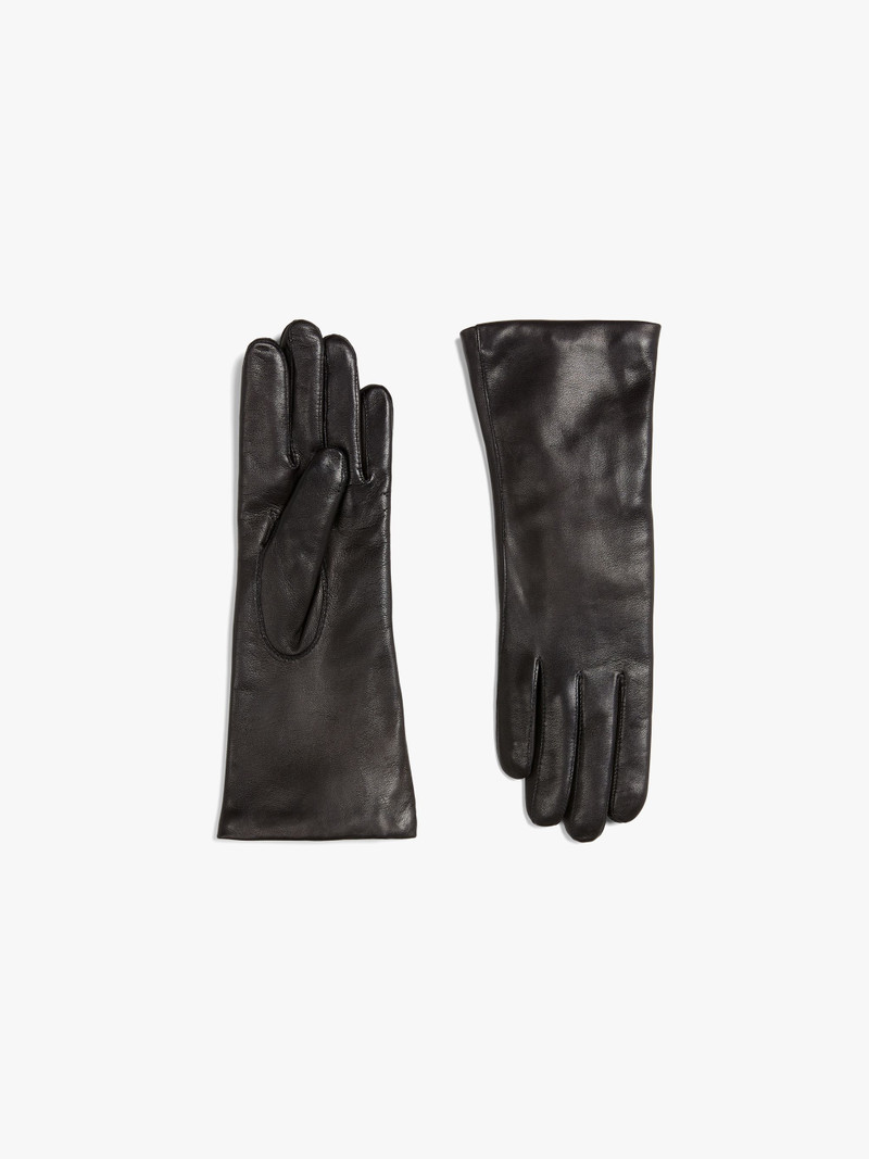 BLACK HAIRSHEEP LEATHER CASHMERE LINED GLOVES 1