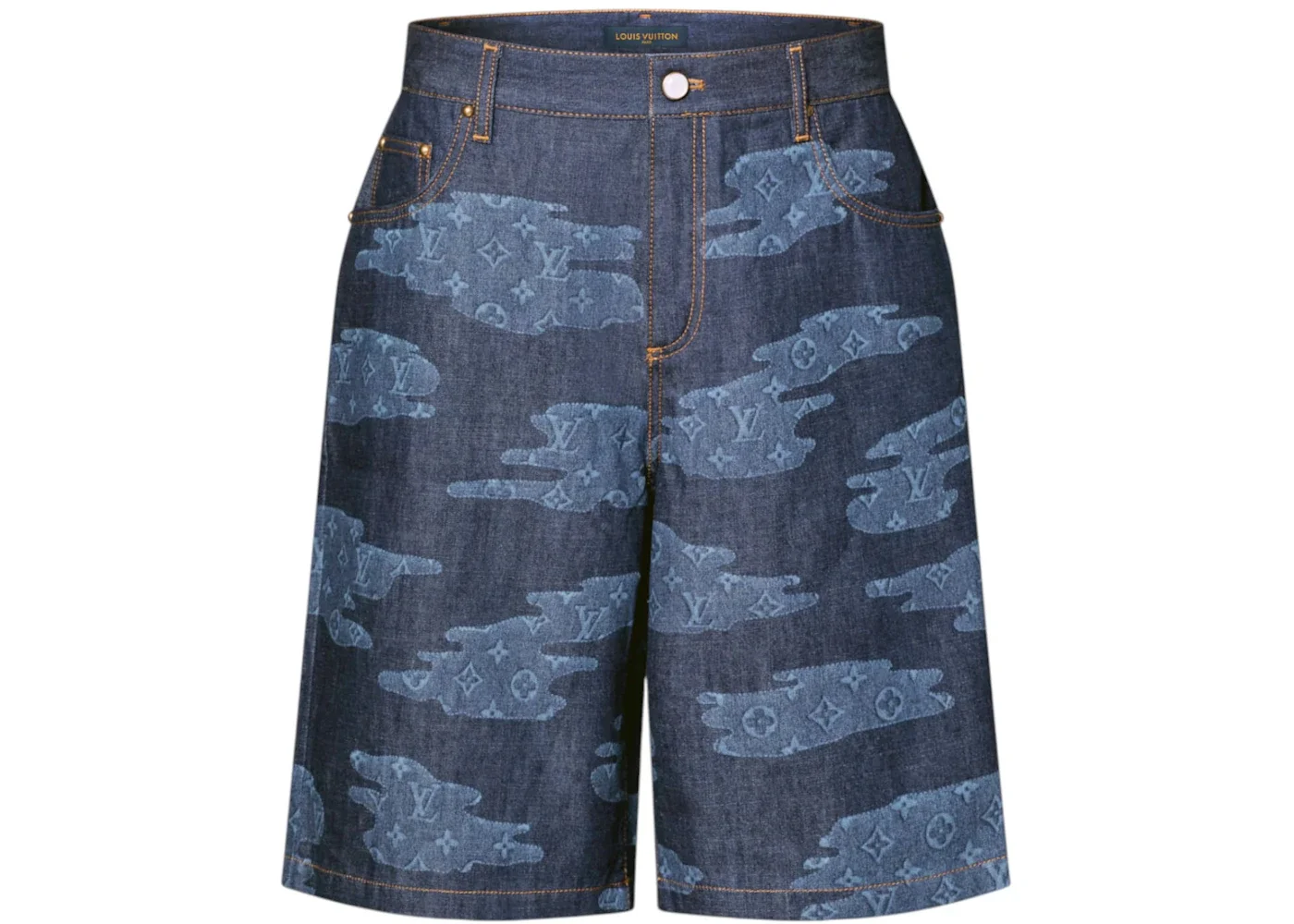 Louis Vuitton x Nigo Monogram Chambray Shorts Indigo - 1
