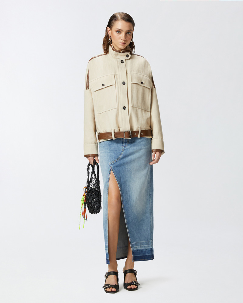 PINKO LONG SKIRT IN LIGHT DENIM WITH FRONT SLIT outlook
