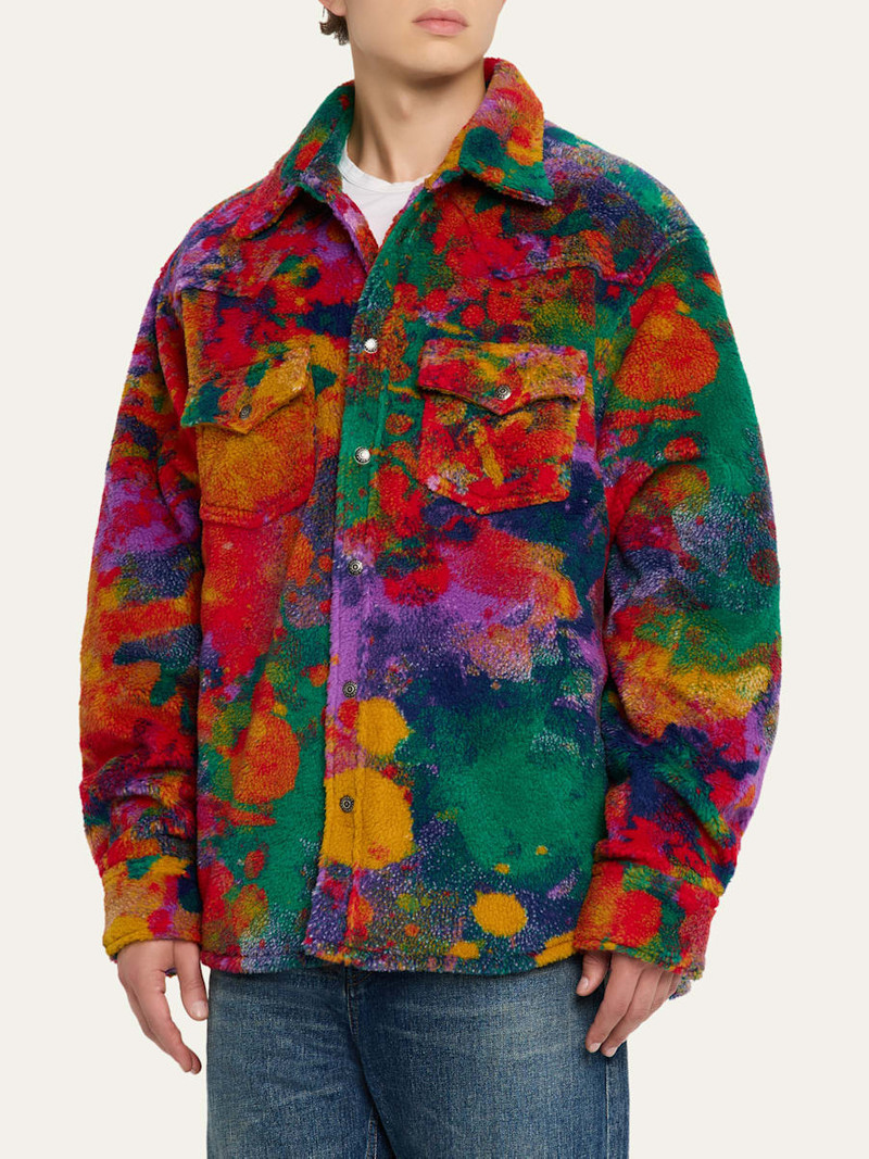 COÛT DE LA LIBERTÉ Men's Multicolor Sherpa Oversized Trucker Jacket outlook